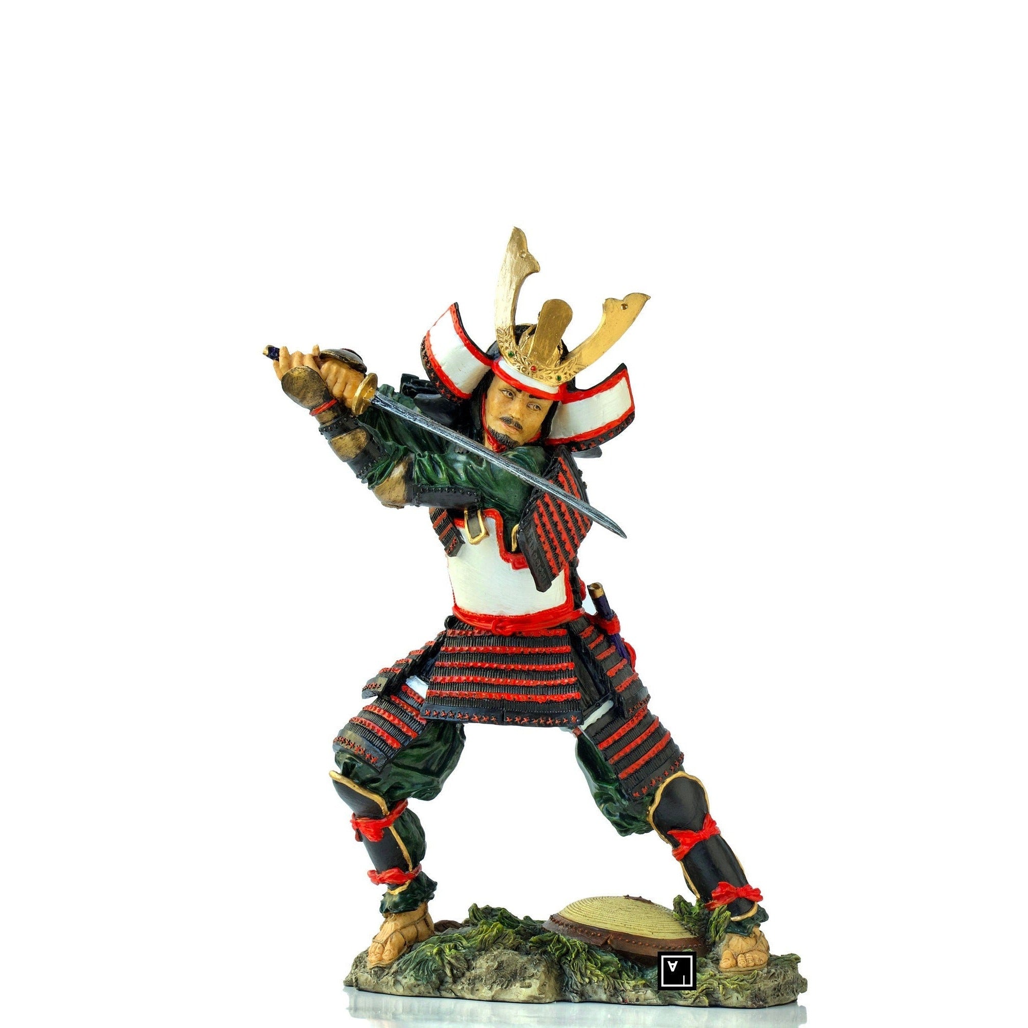 9.44 inches Samurai with sword Statue