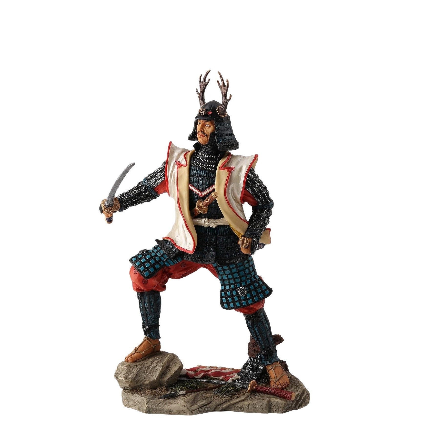 Honda Tadakatsu Japanese Samurai Statue with wooden Kabuto