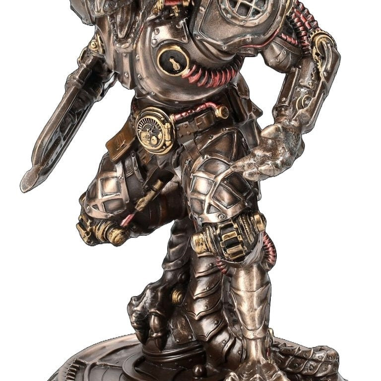 Steampunk Mechanical Golem Warforged Statue