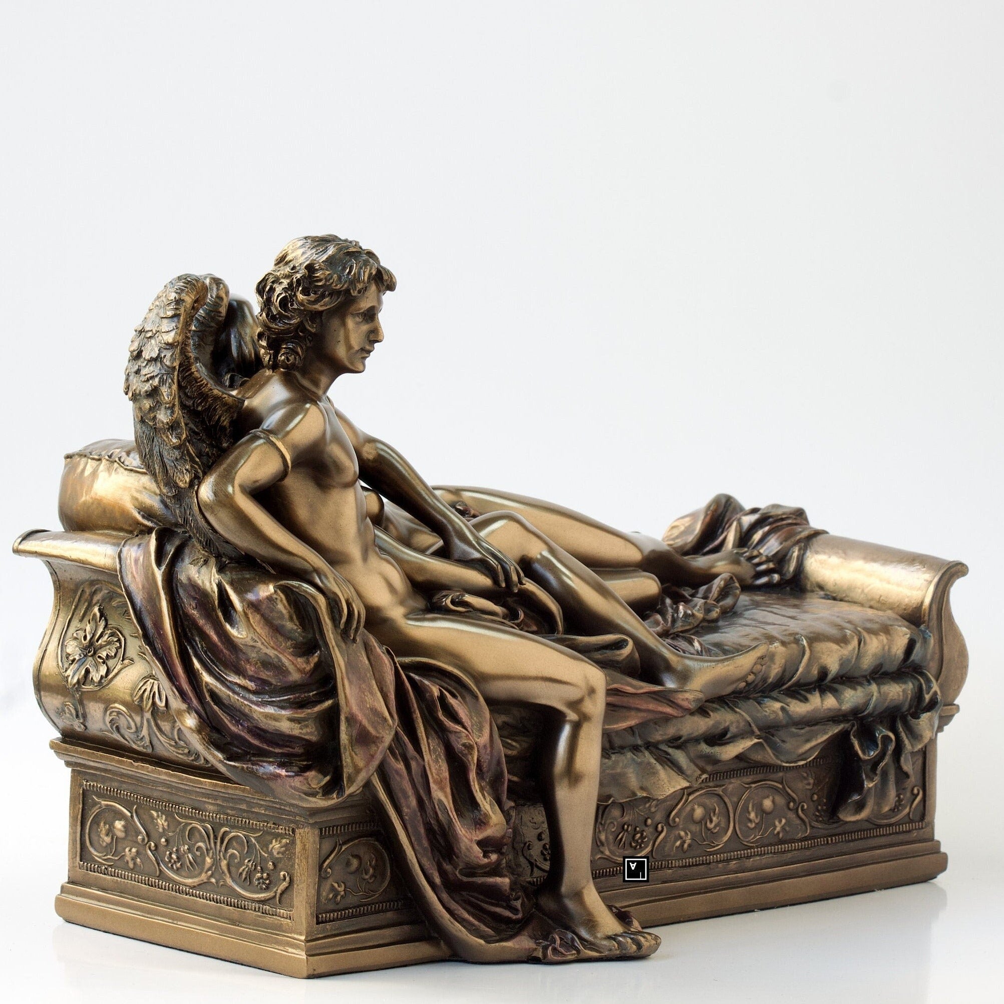 Eros and Psyche Sculpture: Cold Cast Bronze Greek Mythology Statue