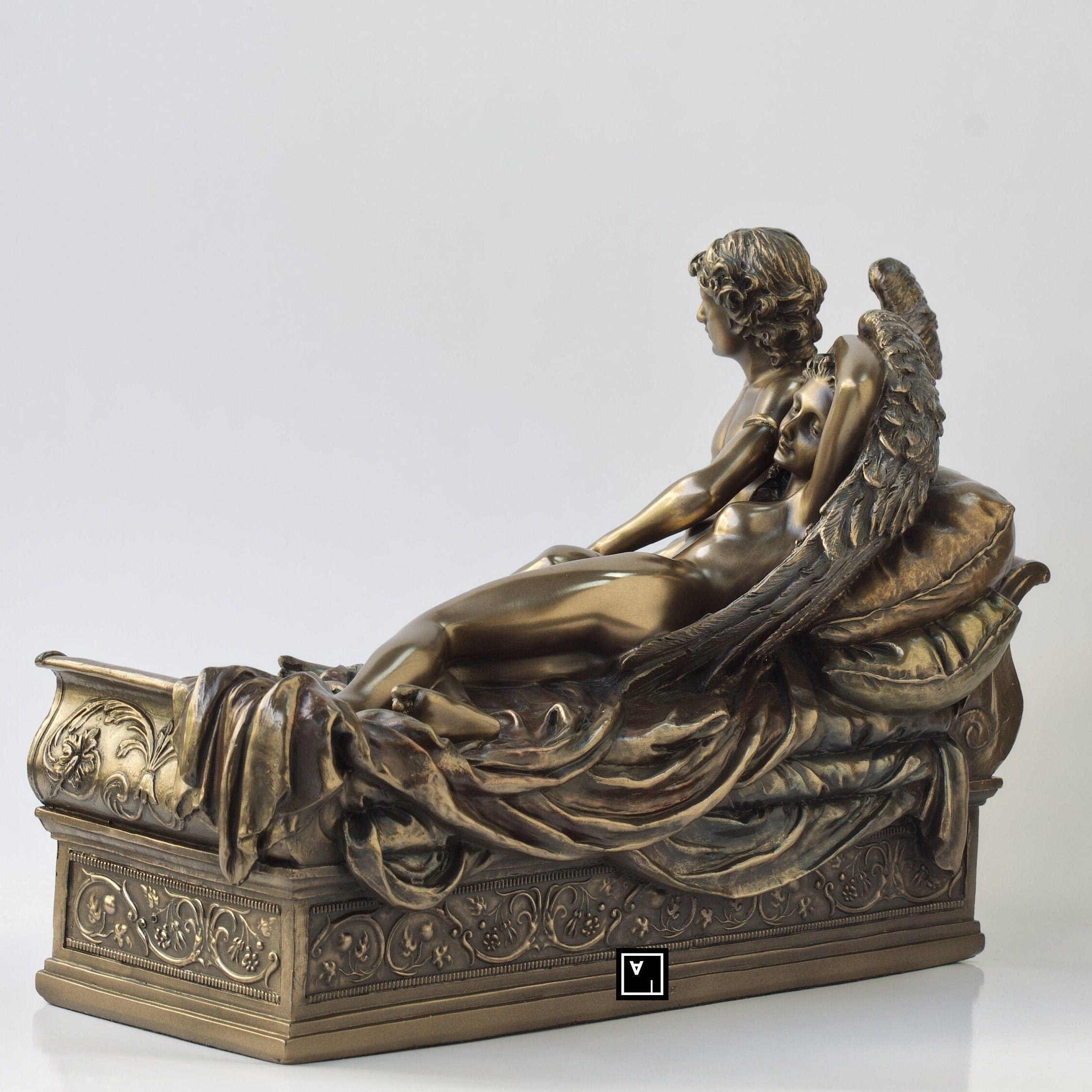 Eros and Psyche Sculpture: Cold Cast Bronze Greek Mythology Statue