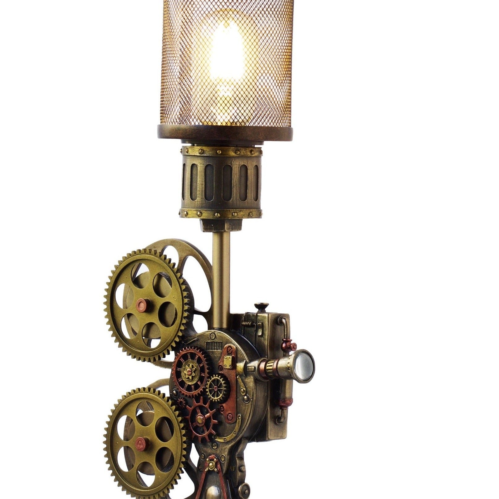 Steampunk Movie Projector Lamp: Retro Camera Style