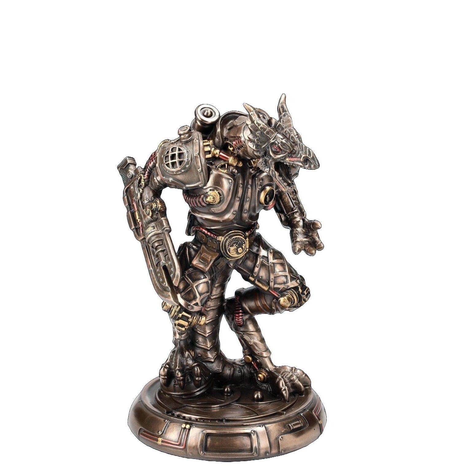 Steampunk Mechanical Golem Warforged Statue