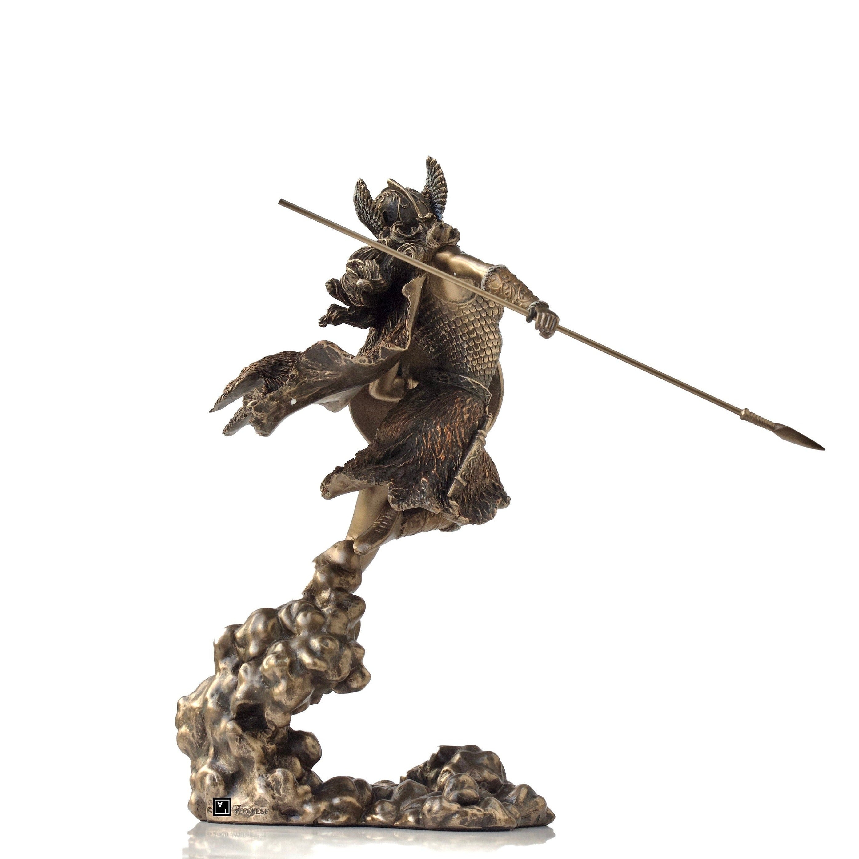 Bronzed Valkyrie Statue: Nordic Norse Goddess Figurine