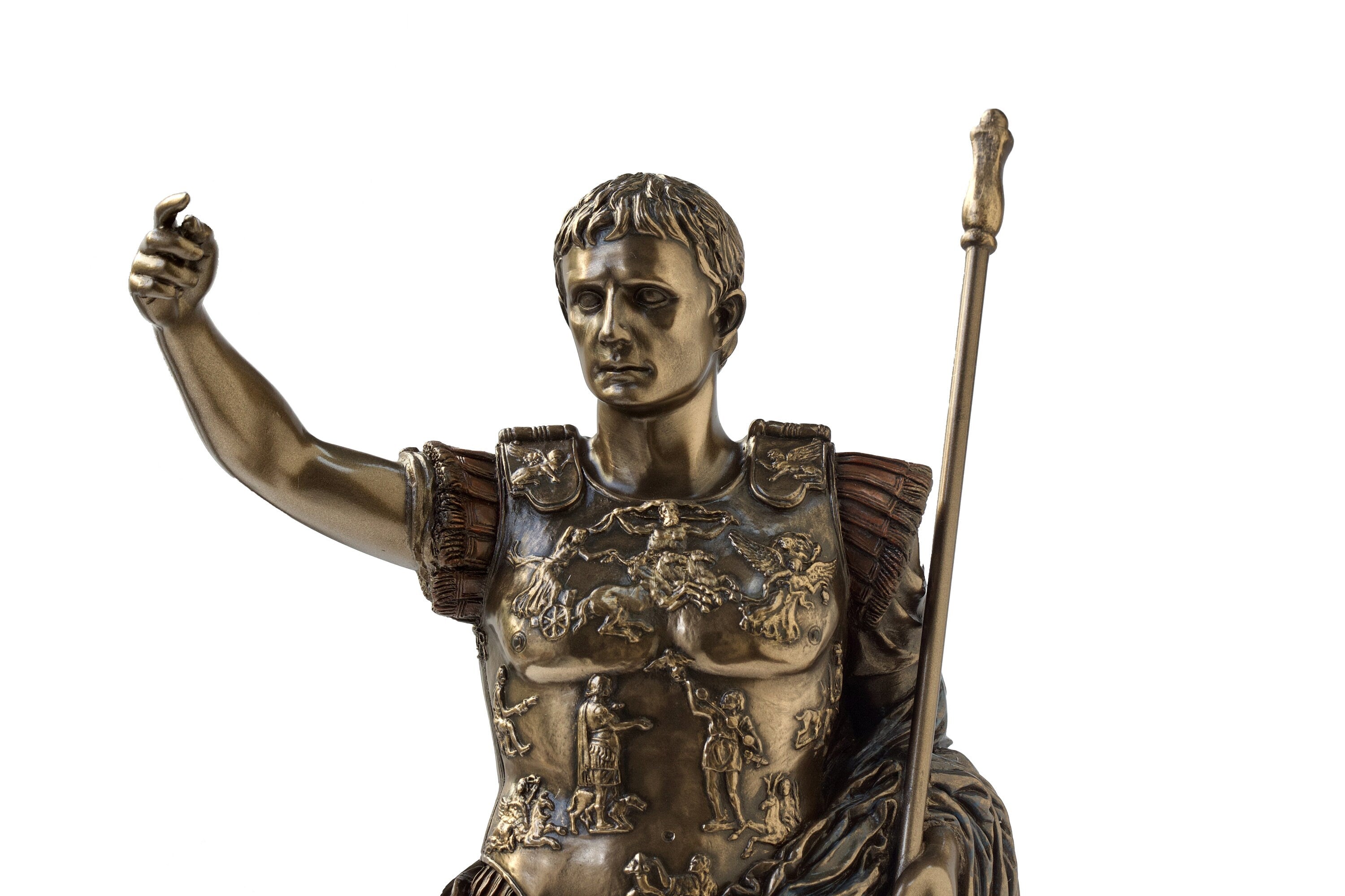 Augustus of Prima Porta Statue: Cold Cast Bronze Figurine