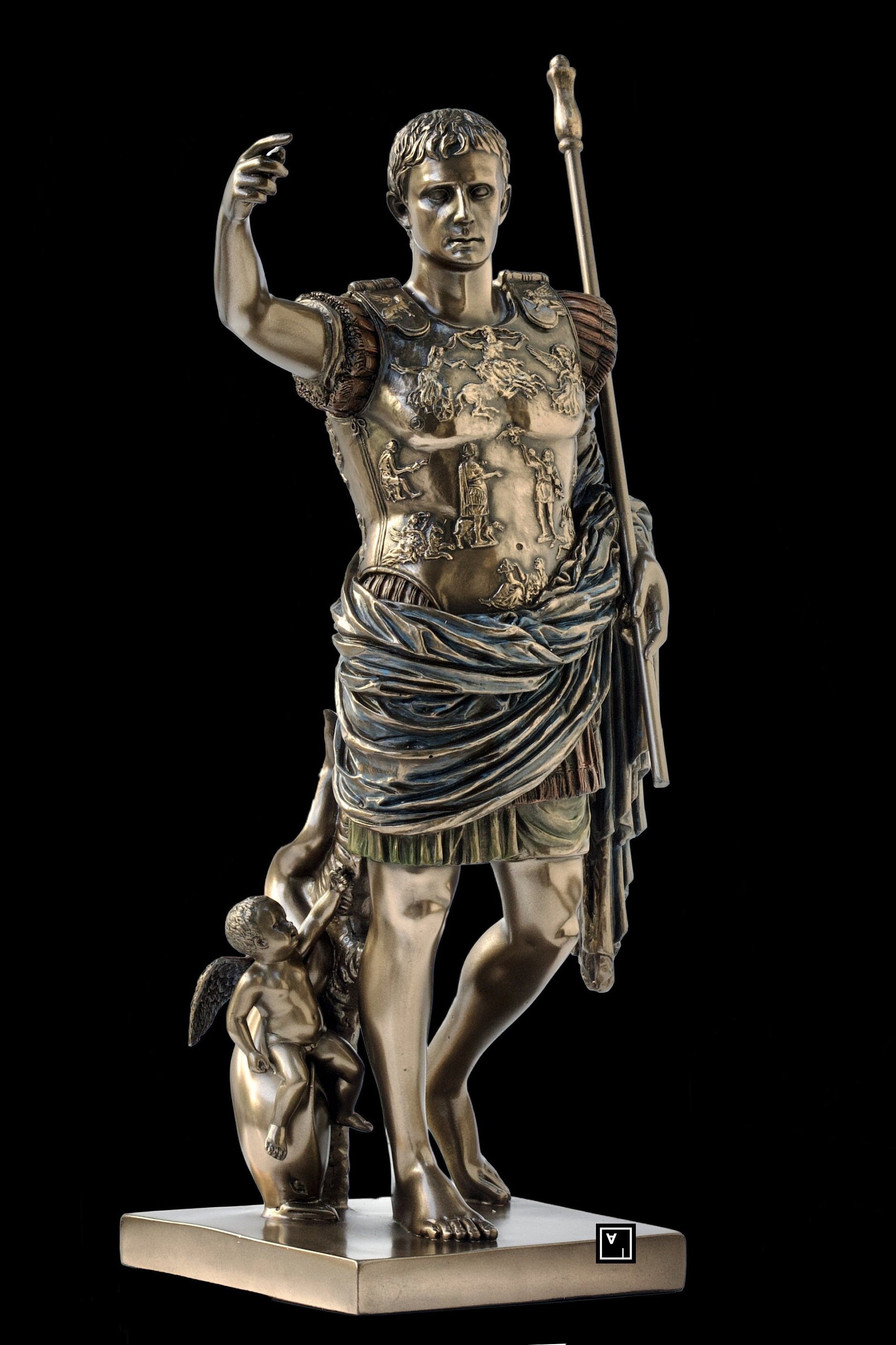 Augustus of Prima Porta Statue: Cold Cast Bronze Figurine