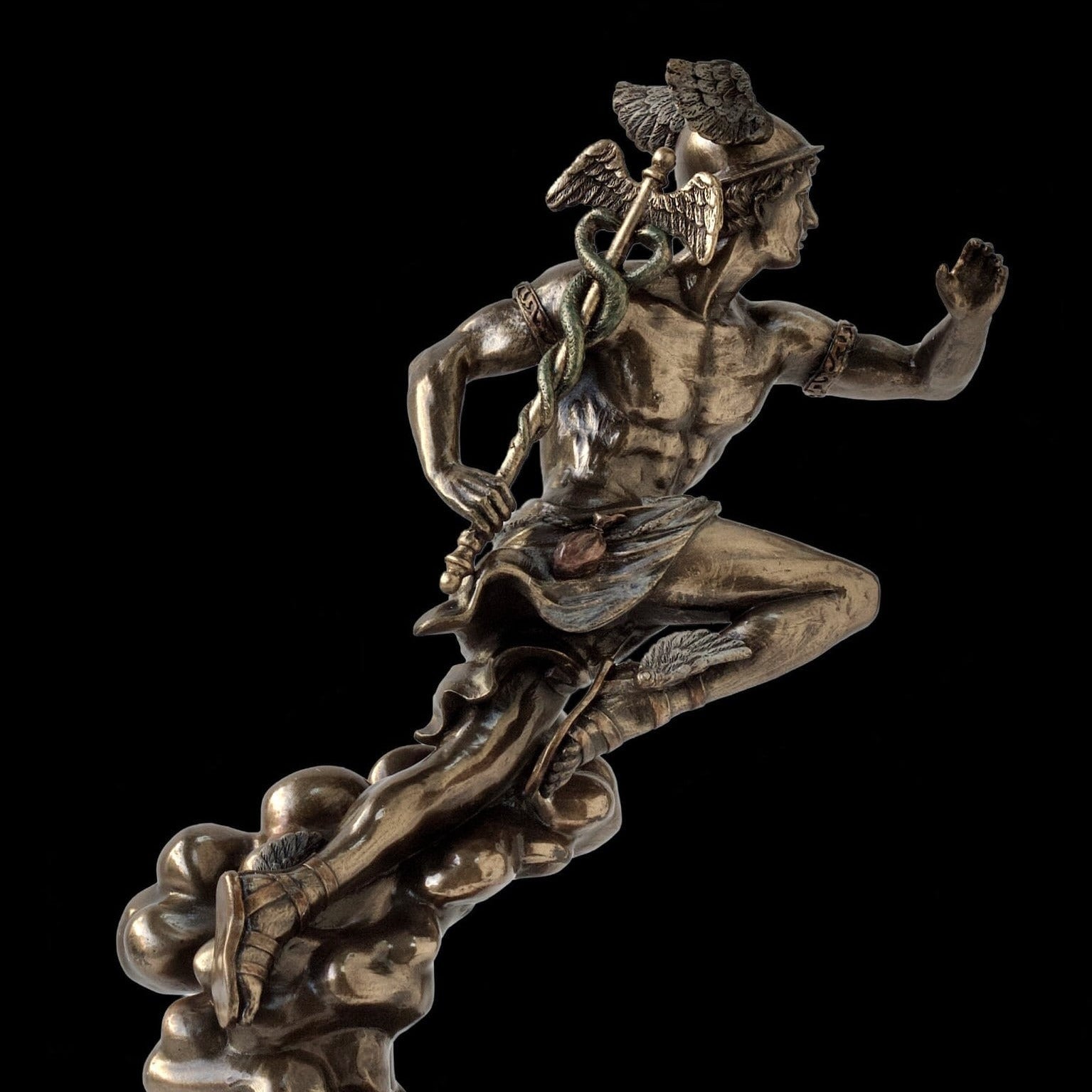 Veronese Design Hermes Statue, Cold Cast Resin, Bronzed Figurine