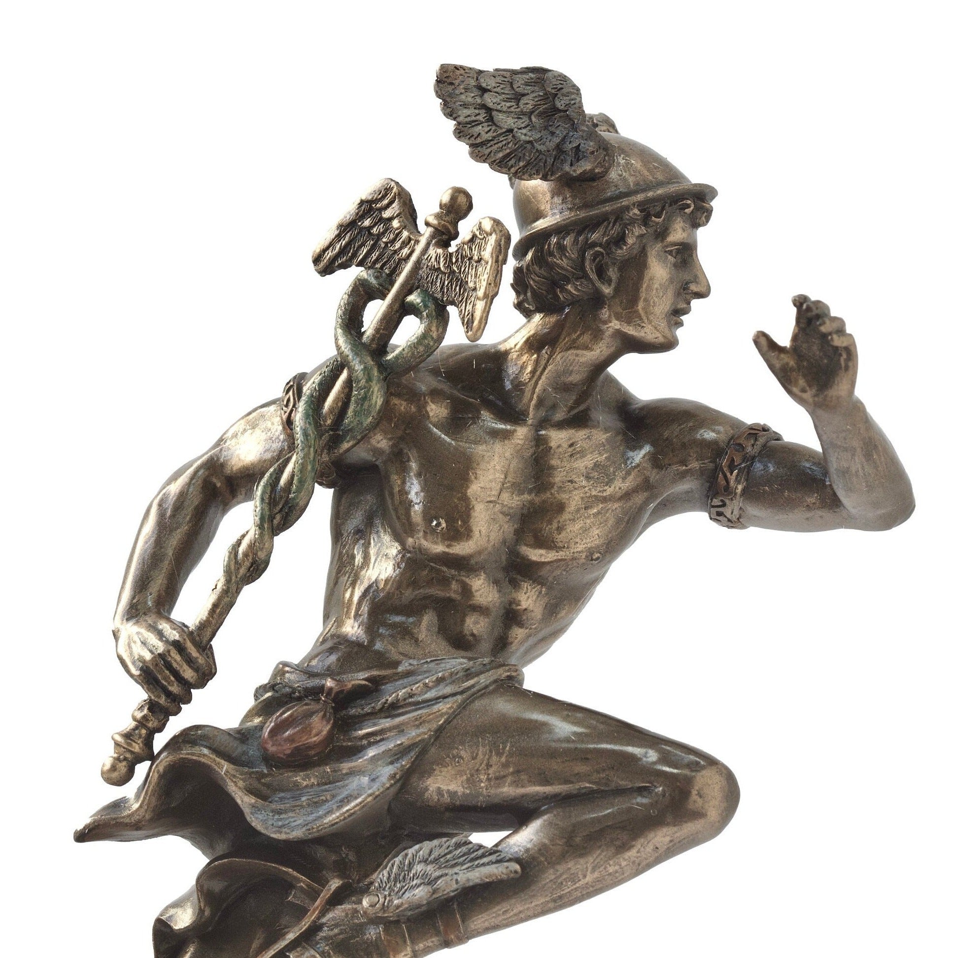 Veronese Design Hermes Statue, Cold Cast Resin, Bronzed Figurine