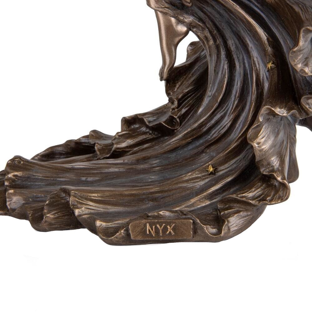 Nyx Statue, Greek Goddess of Night, 11 Inch Cold Cast Bronze Figurine