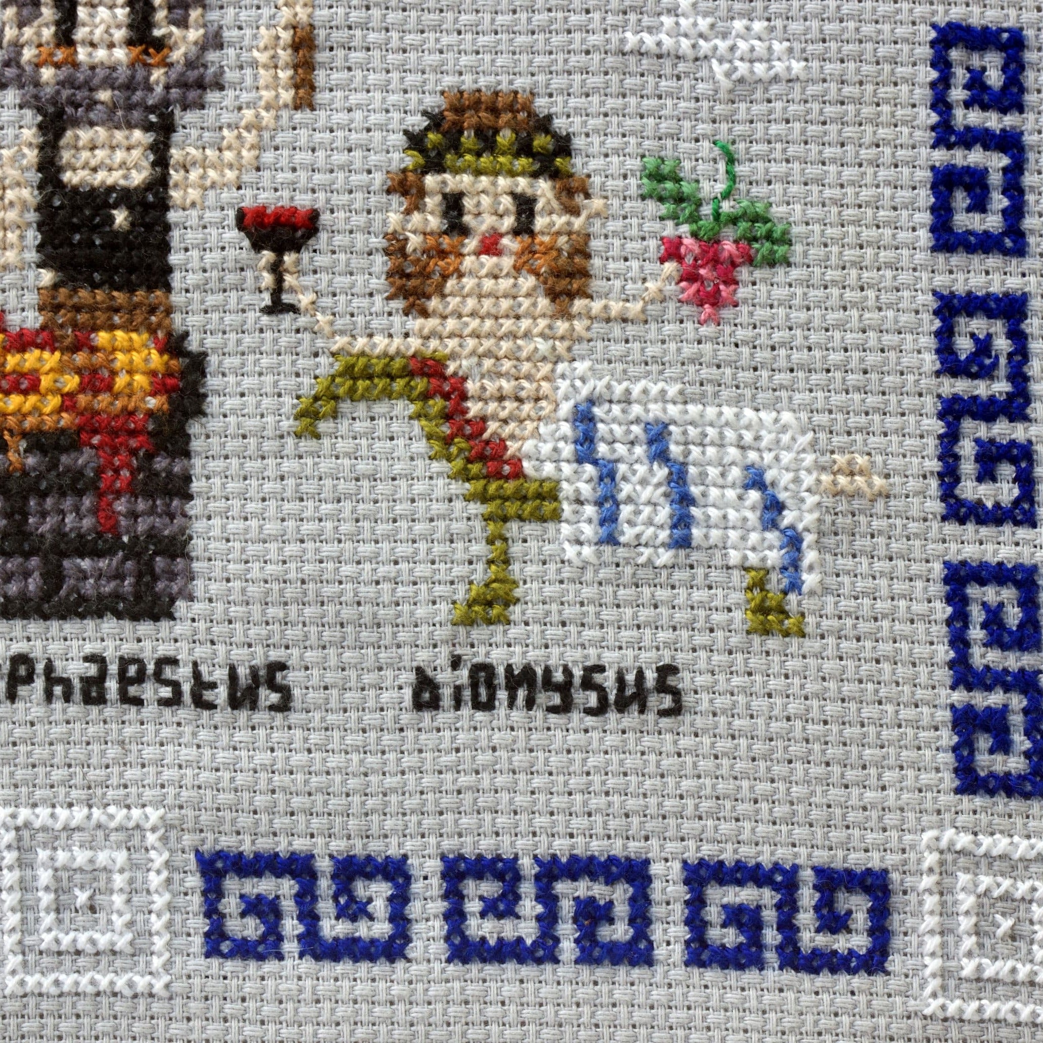 Twelve Olympians Cross-Stitch Art: Greek Mythology Pantheon