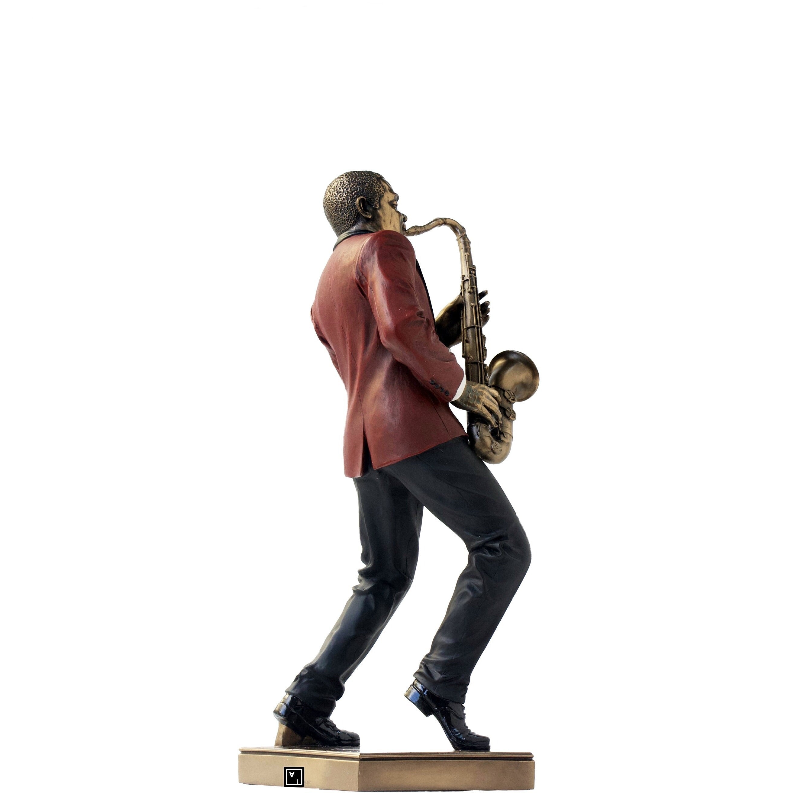 Cold Cast Bronze Saxophone Player Statue: Veronese Design