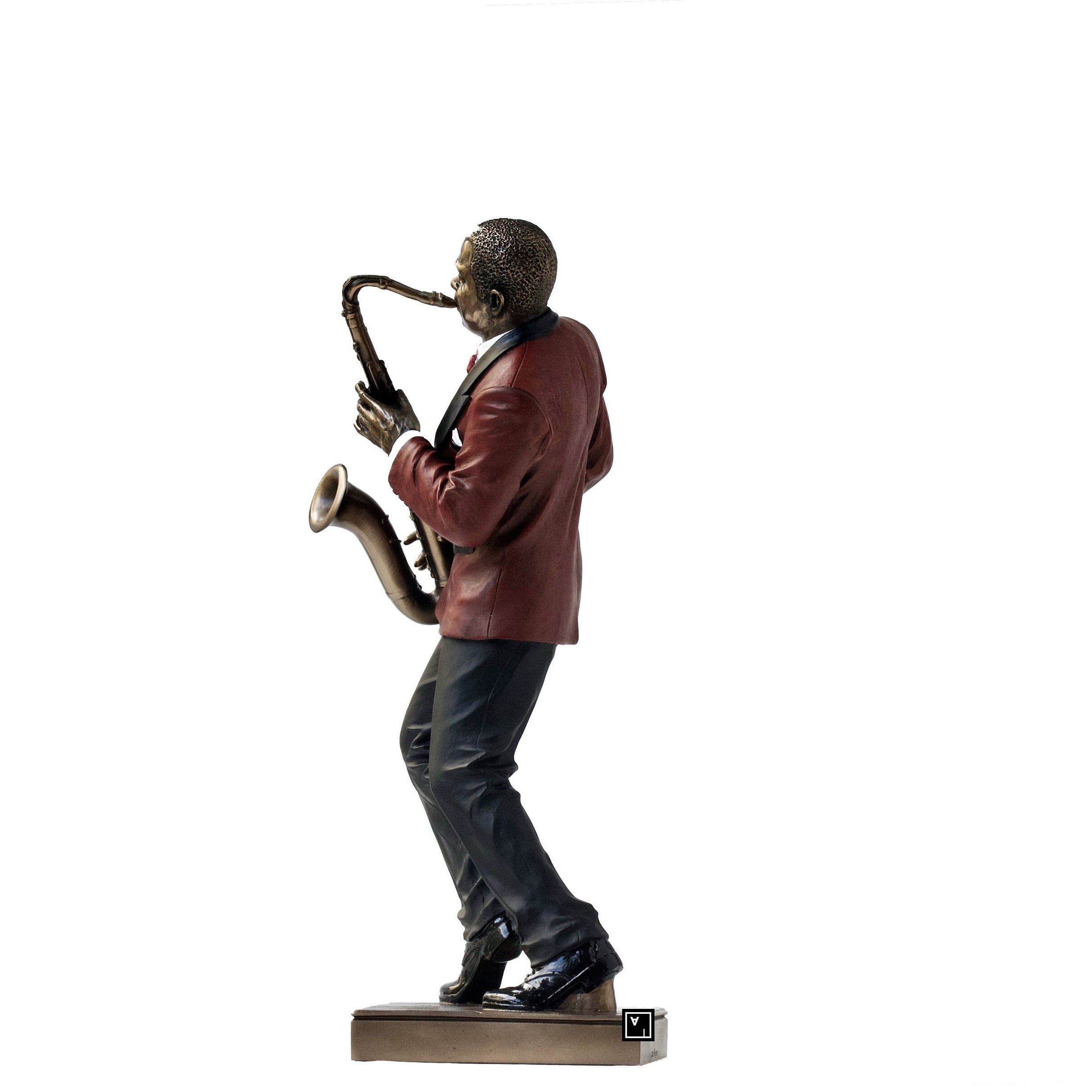 Cold Cast Bronze Saxophone Player Statue: Veronese Design