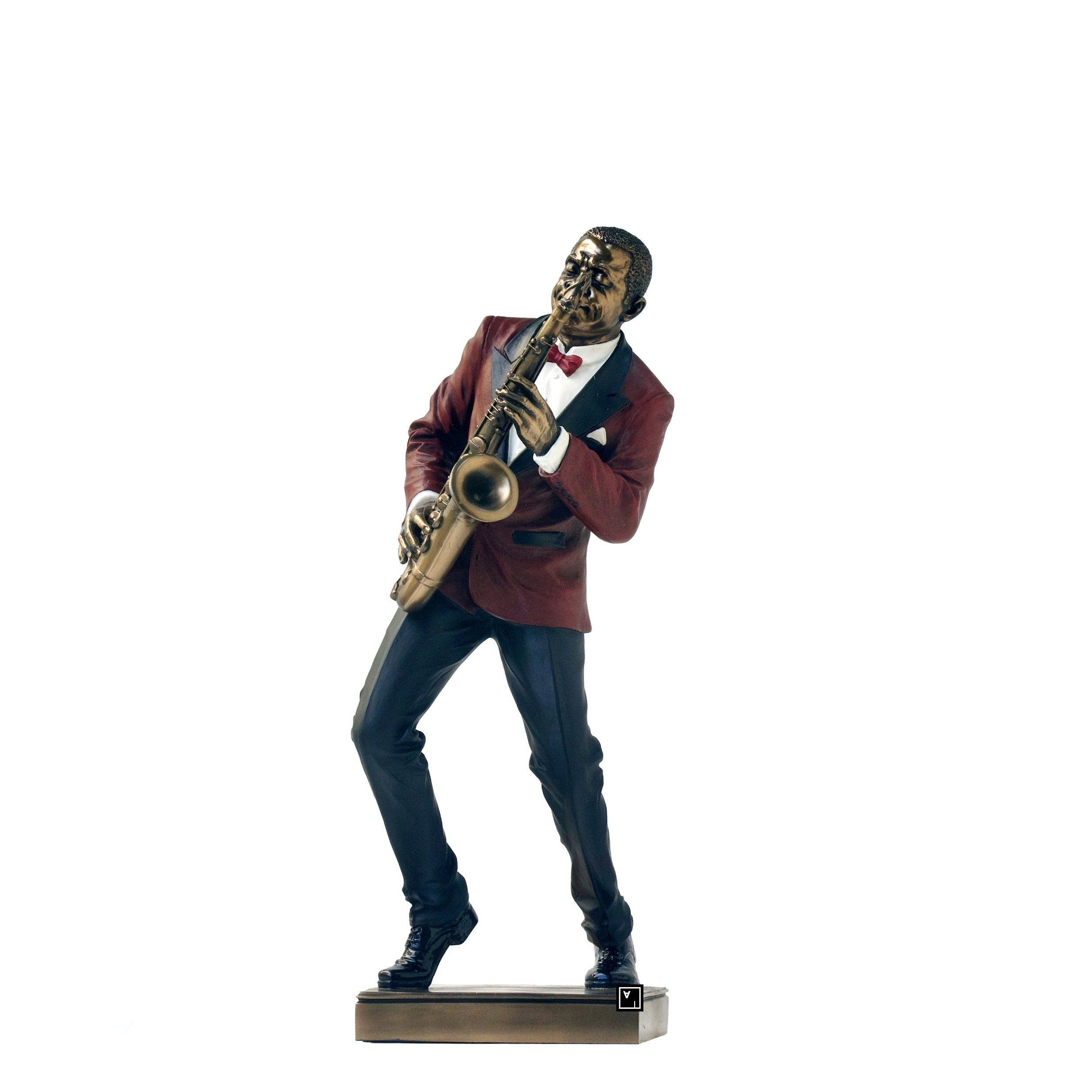 Cold Cast Bronze Saxophone Player Statue: Veronese Design