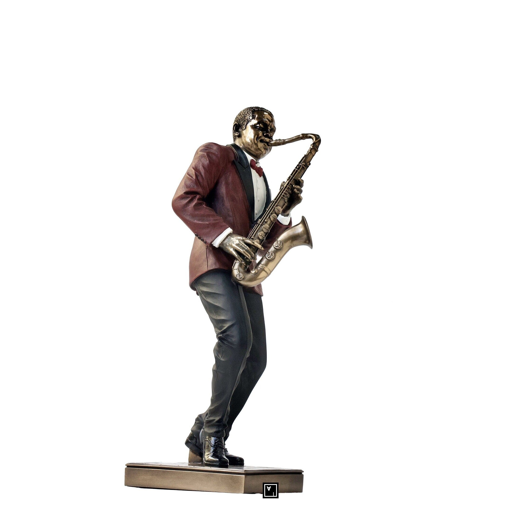 Cold Cast Bronze Saxophone Player Statue: Veronese Design