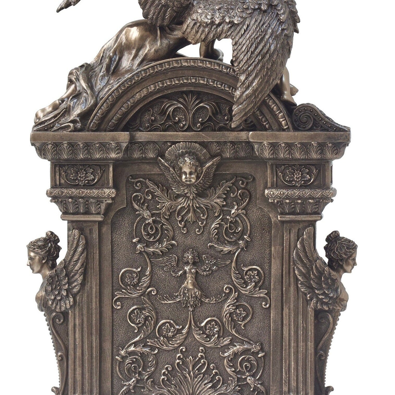 12.99 Inc Art Nouveau Table Clock with Angels