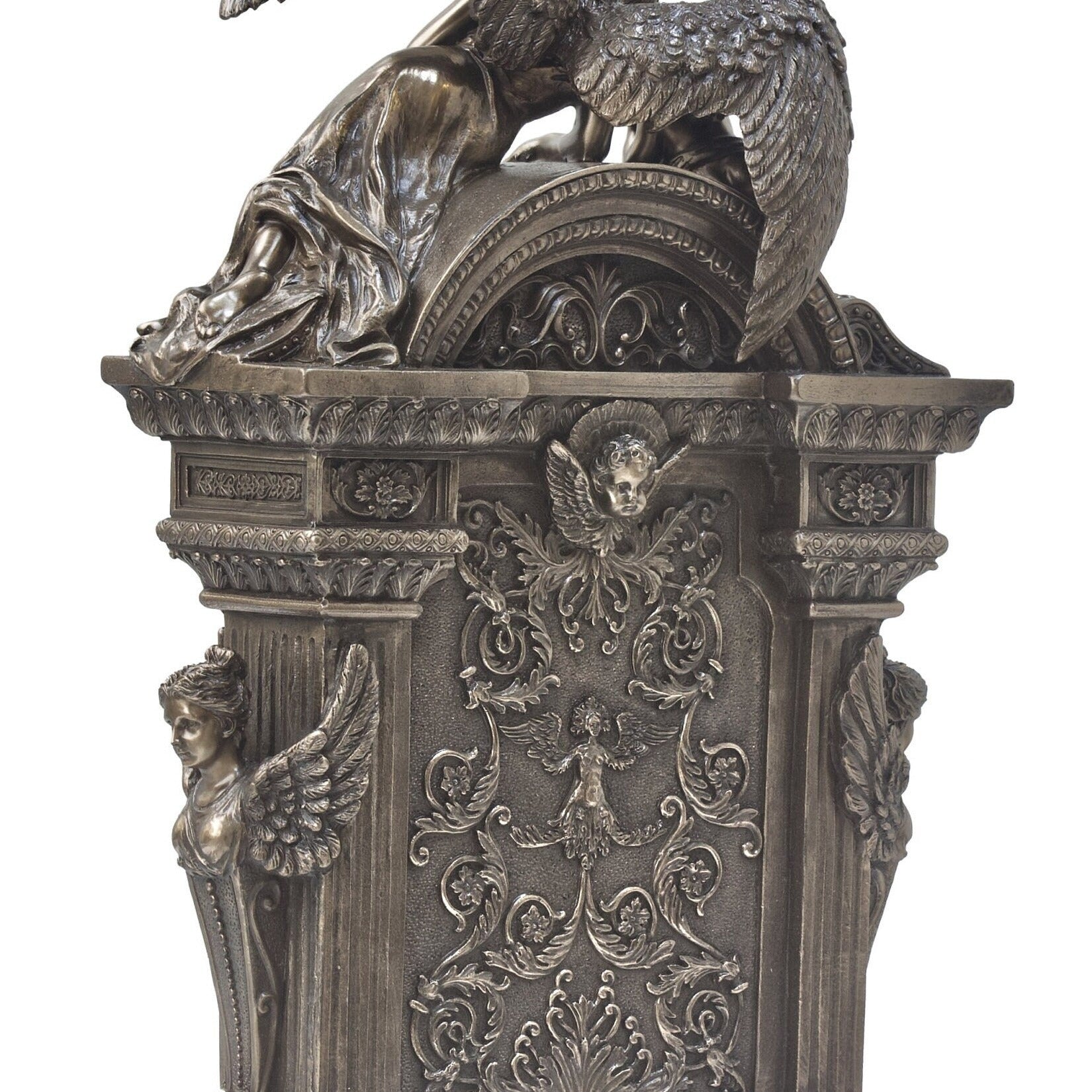 12.99 Inc Art Nouveau Table Clock with Angels