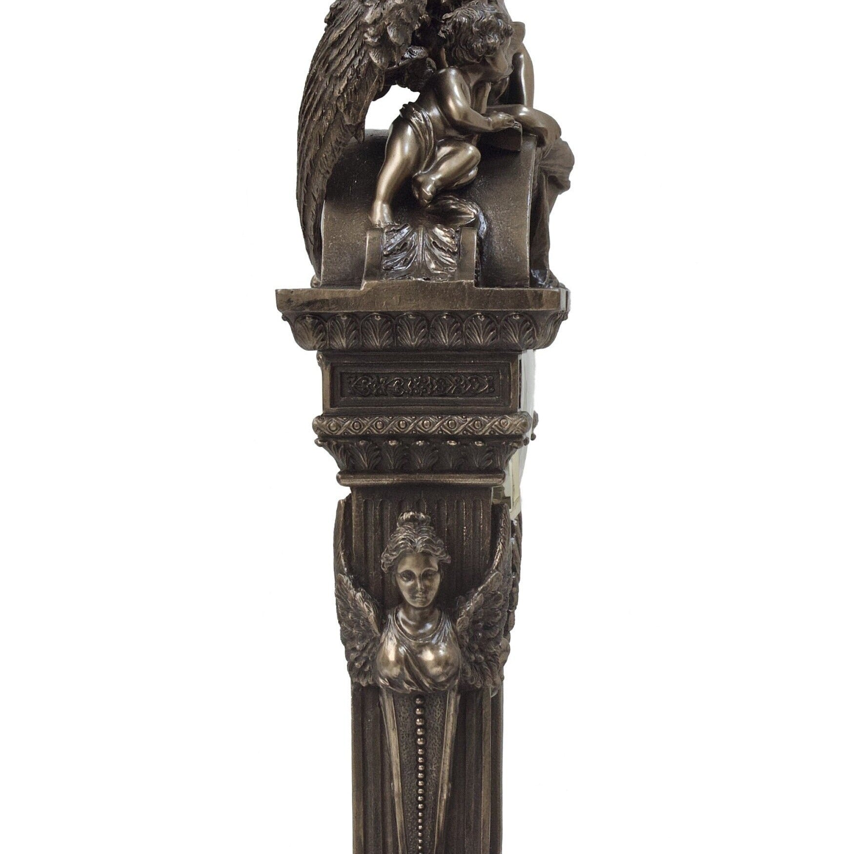 12.99 Inc Art Nouveau Table Clock with Angels