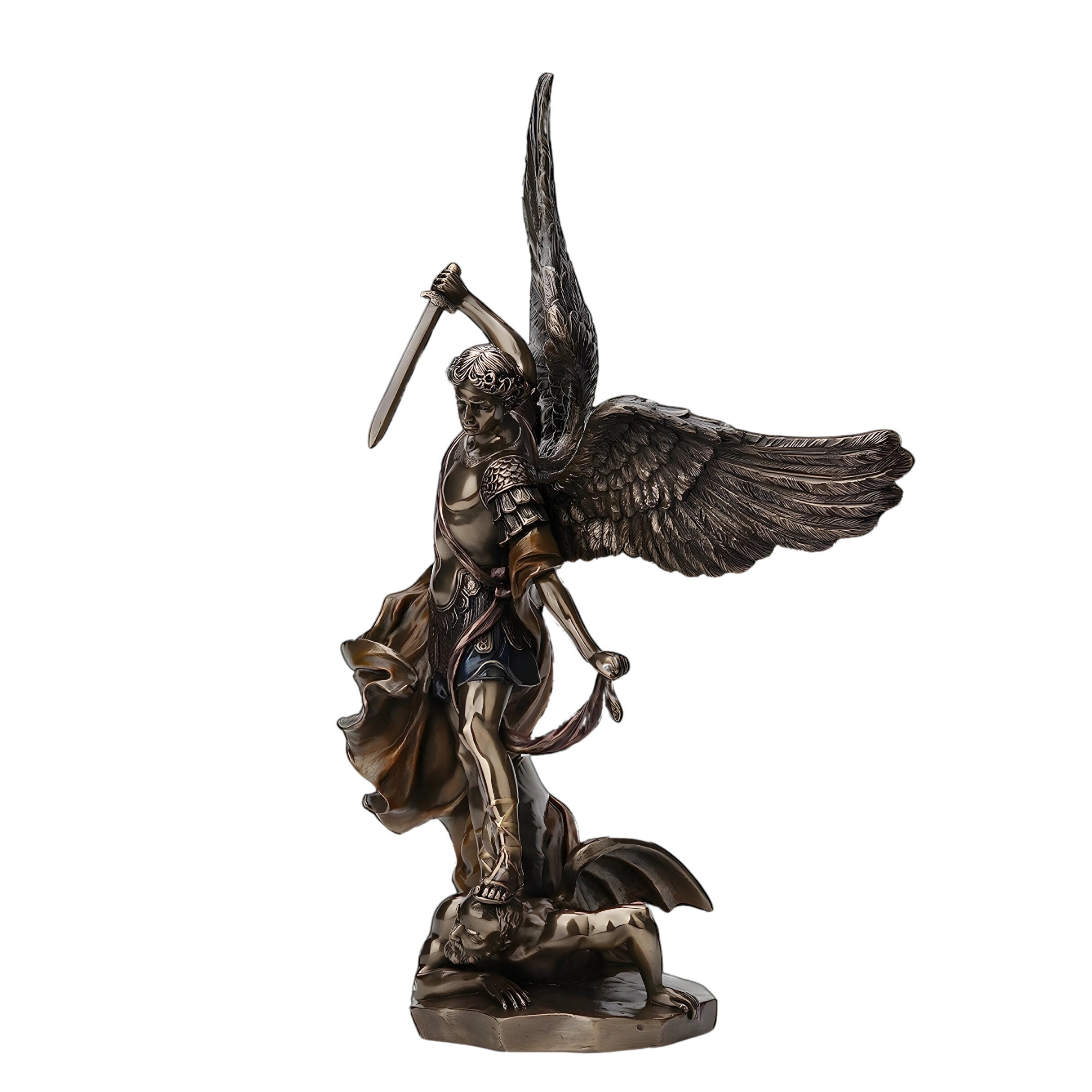 Archangel St. Michael Statue: Cold Cast Bronze statue