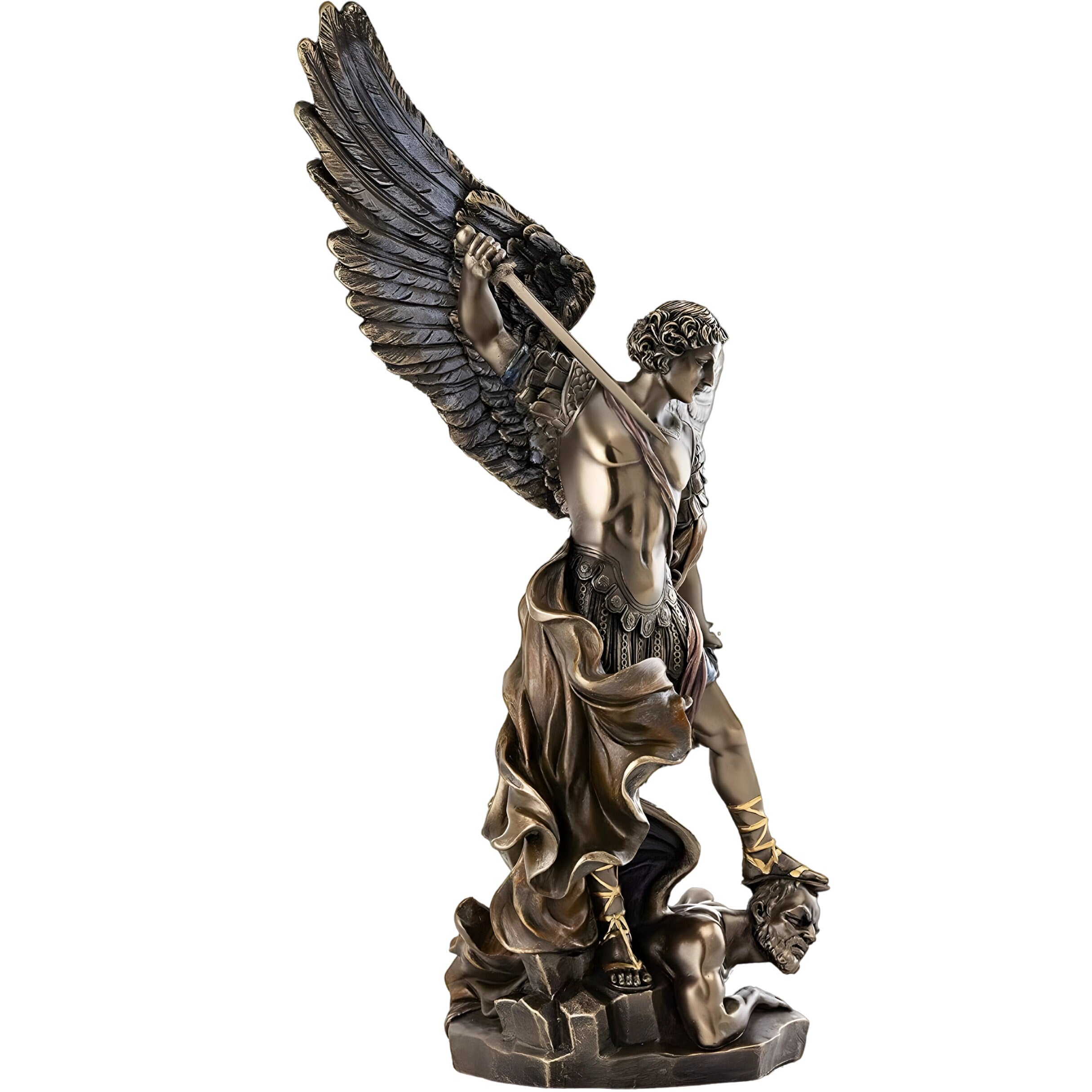 Archangel St. Michael Statue: Cold Cast Bronze statue
