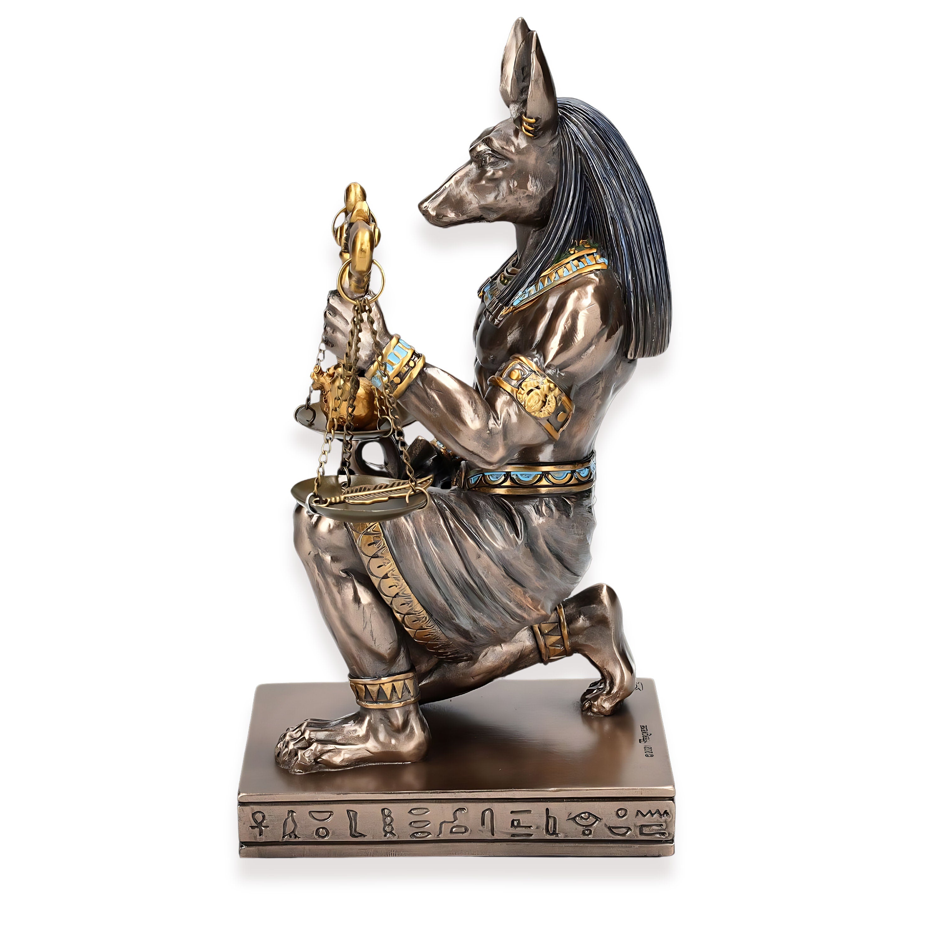Anubis Statue Kneeling - Scale with Heart and Feather