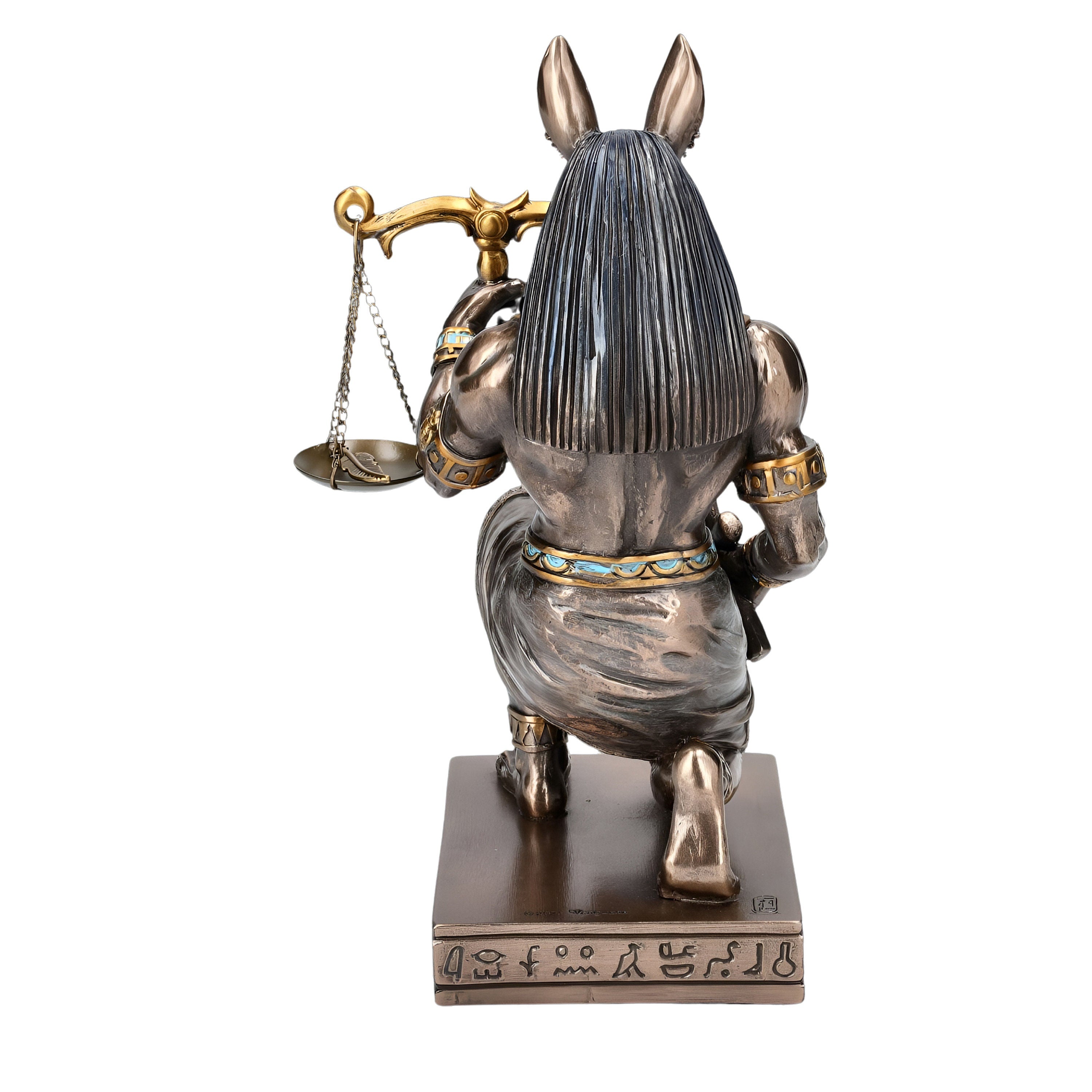 Anubis Statue Kneeling - Scale with Heart and Feather