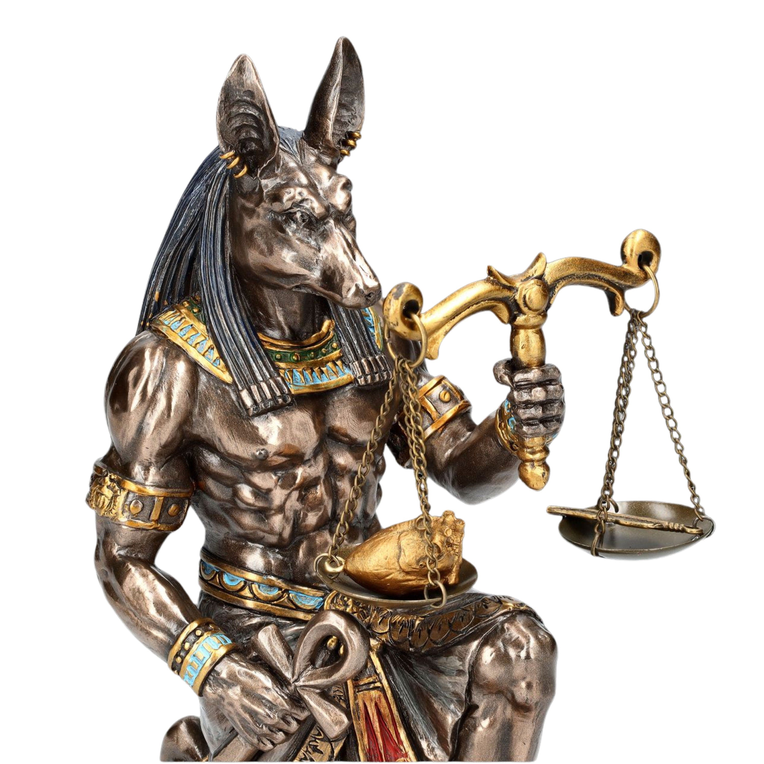 Anubis Statue Kneeling - Scale with Heart and Feather
