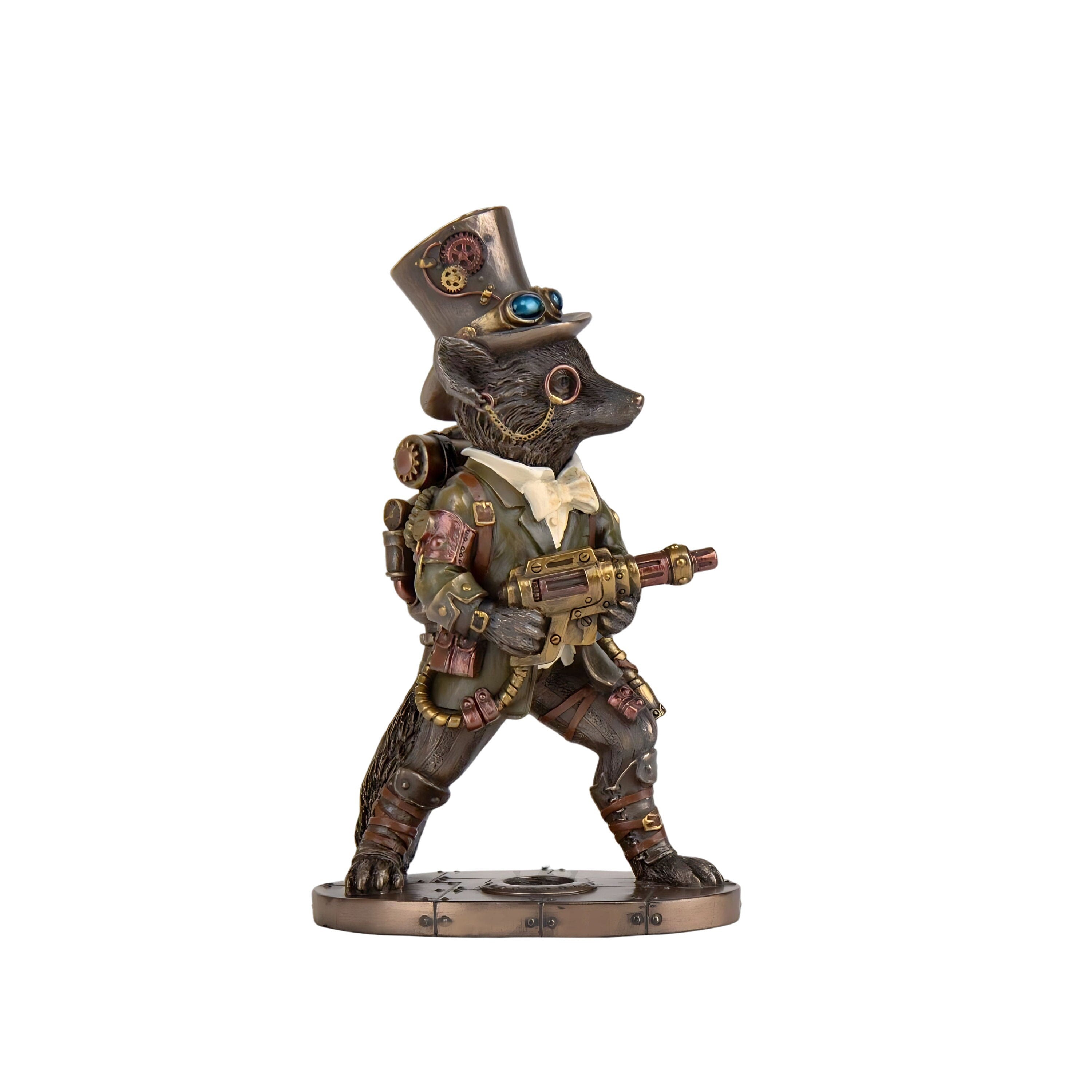 6 Inches Steampunk Stagecoach Gentleman Fox Bandit Statue