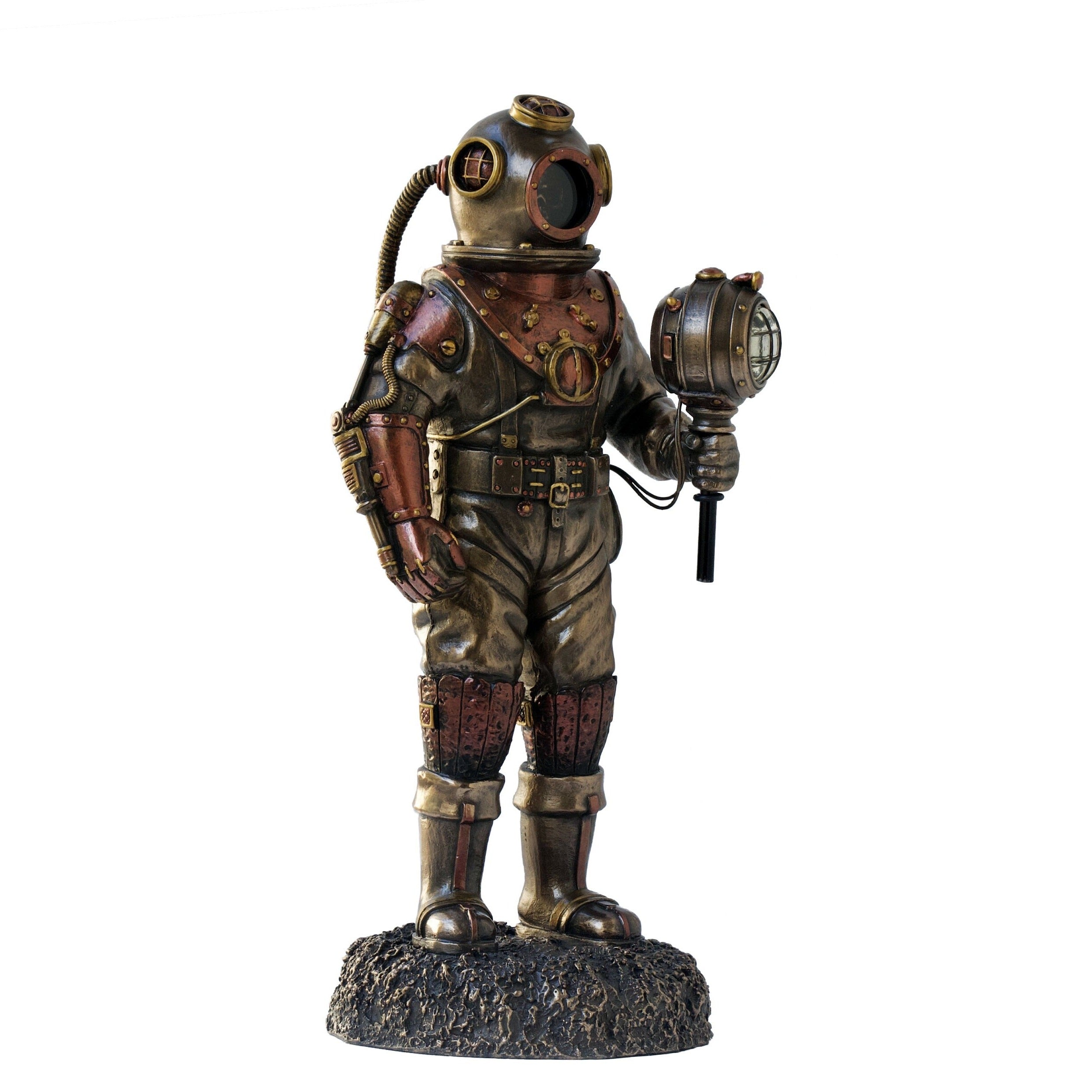 Steampunk Skeleton in Diver Suit with Led Light Statue