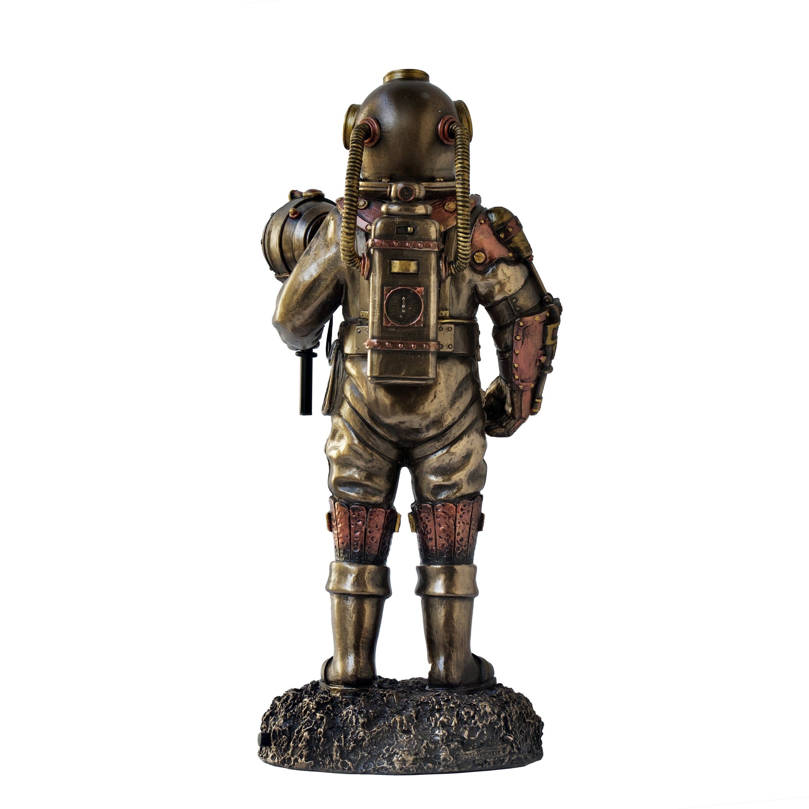 Steampunk Skeleton in Diver Suit with Led Light Statue