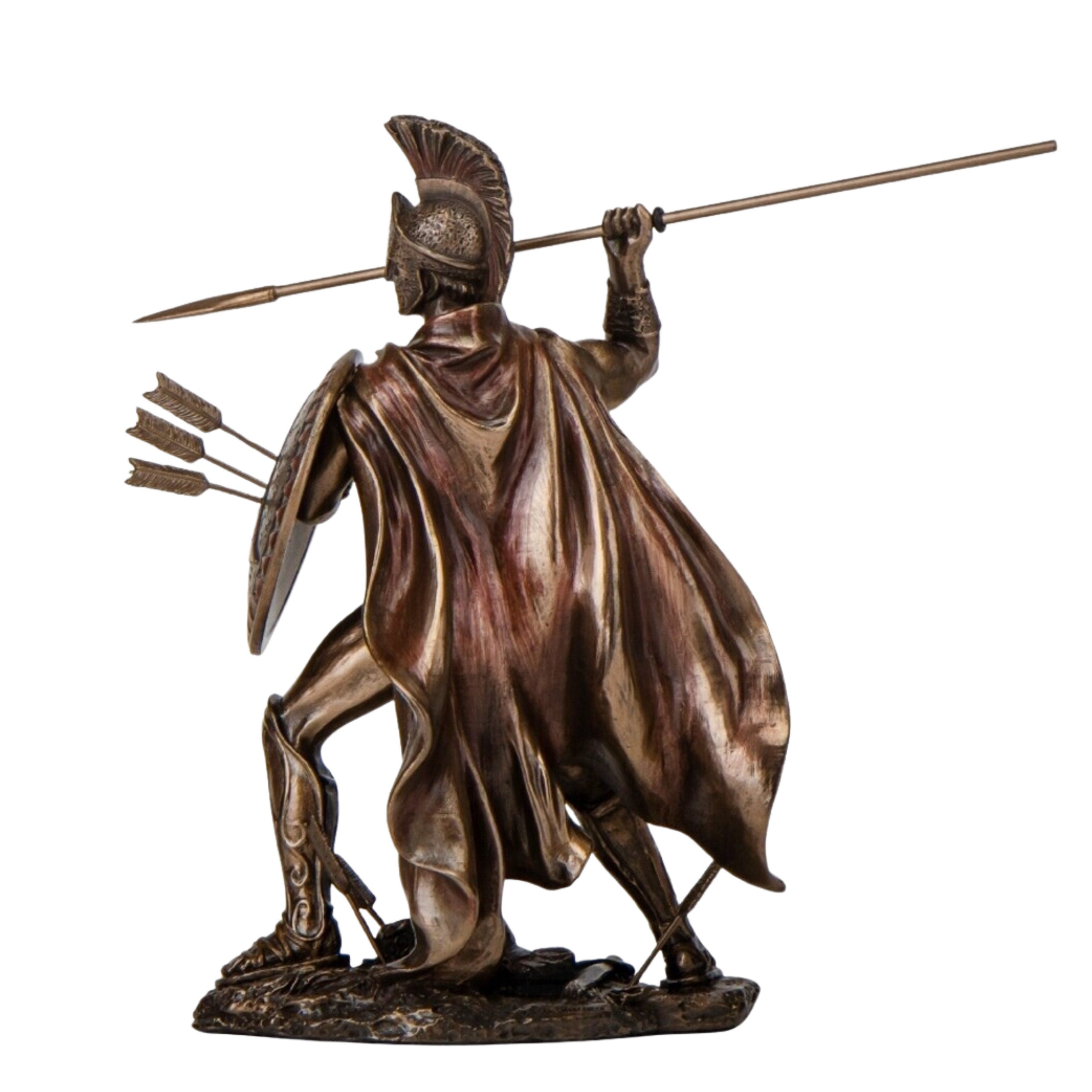 12.79 Inches Leonidas Spartan King Statue. Leonidas with Spear and Shield Sculpture.