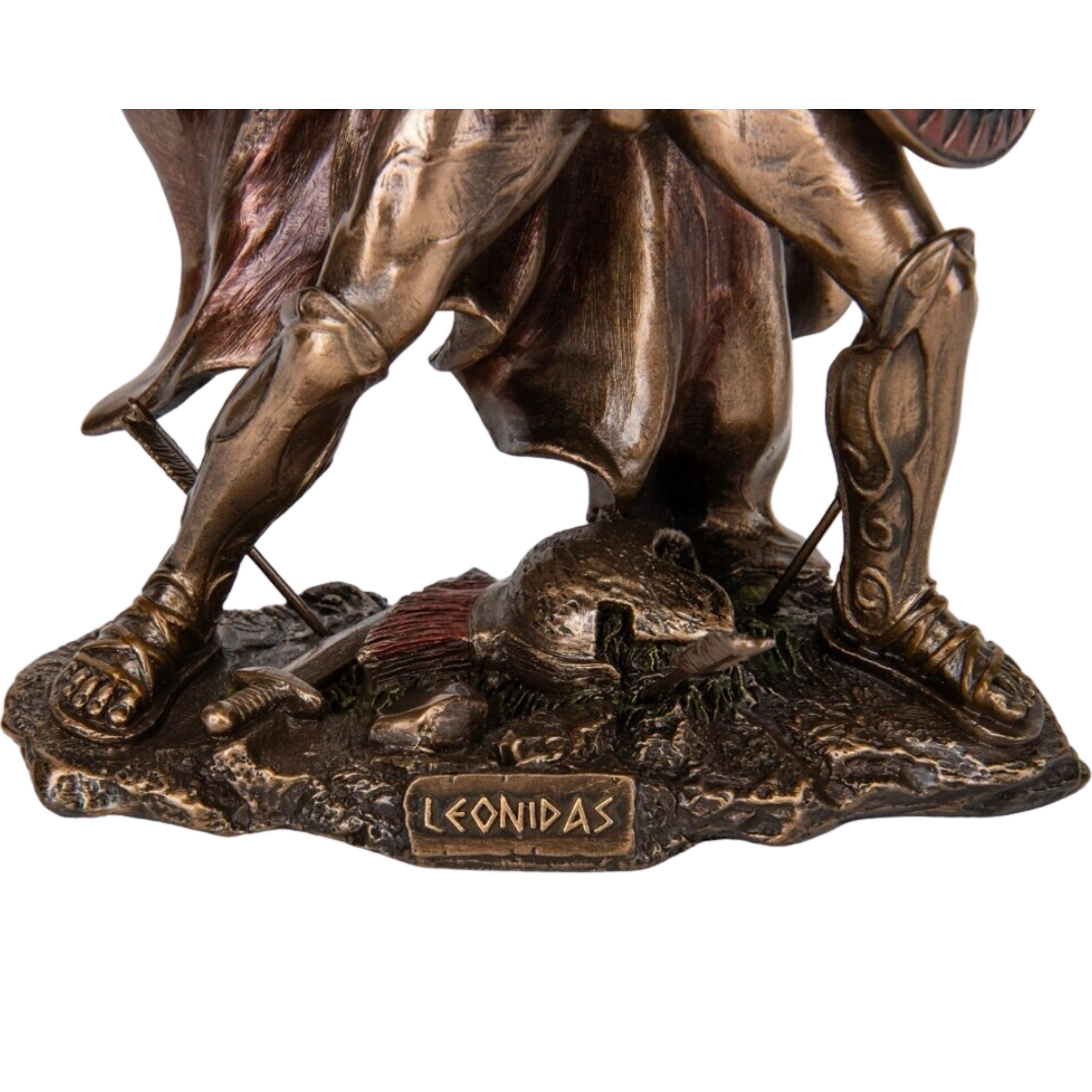 12.79 Inches Leonidas Spartan King Statue. Leonidas with Spear and Shield Sculpture.