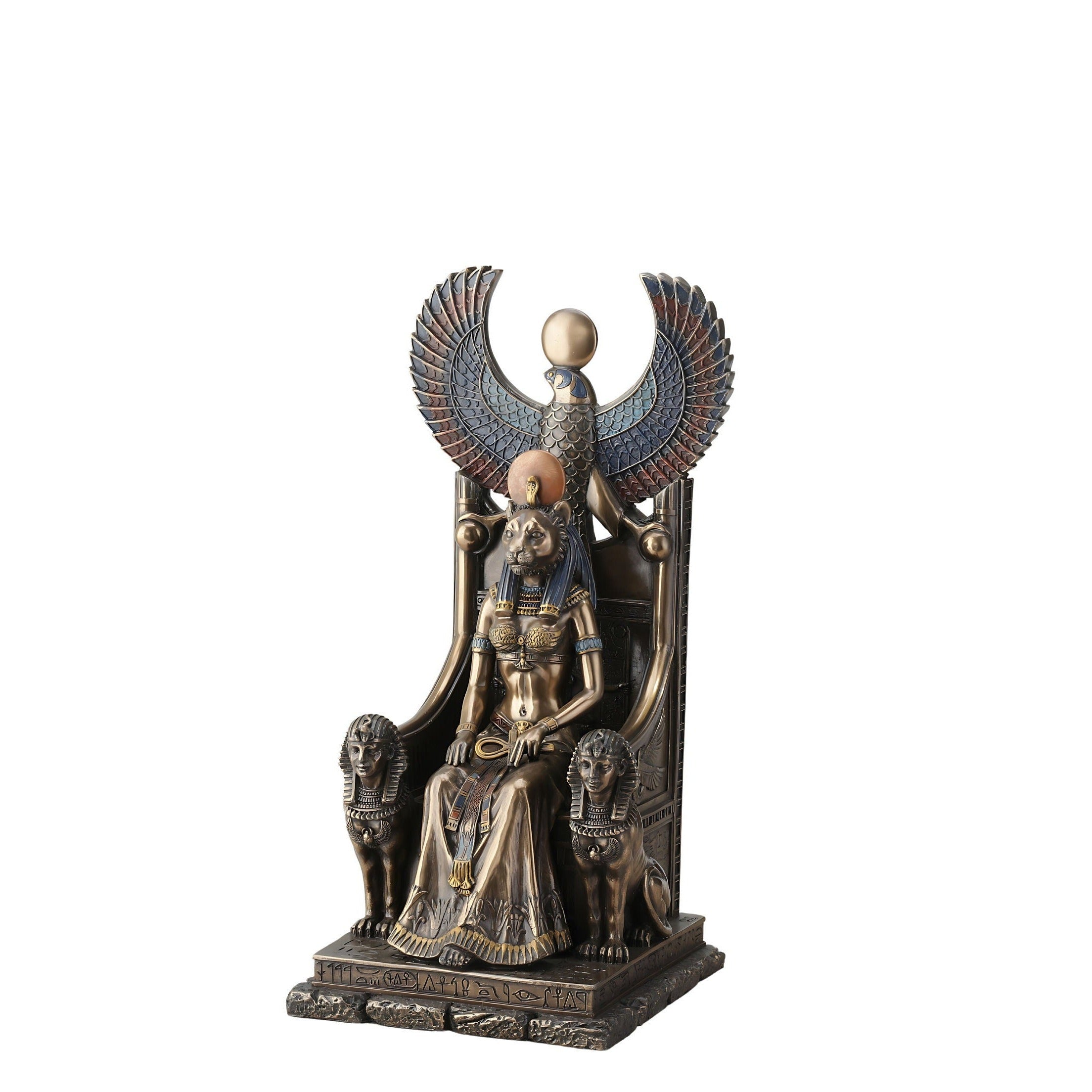 11 Inch Egyptian Goddess Sekhmet Sitting in Throne Statue