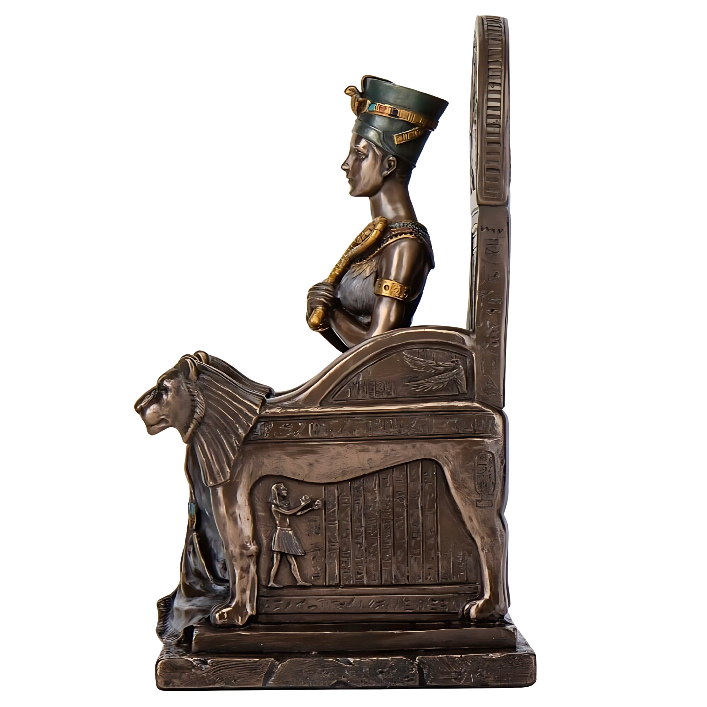 Nefertiti Statue: Cold Cast Bronze Egyptian Queen Figurine (7.87 Inches)