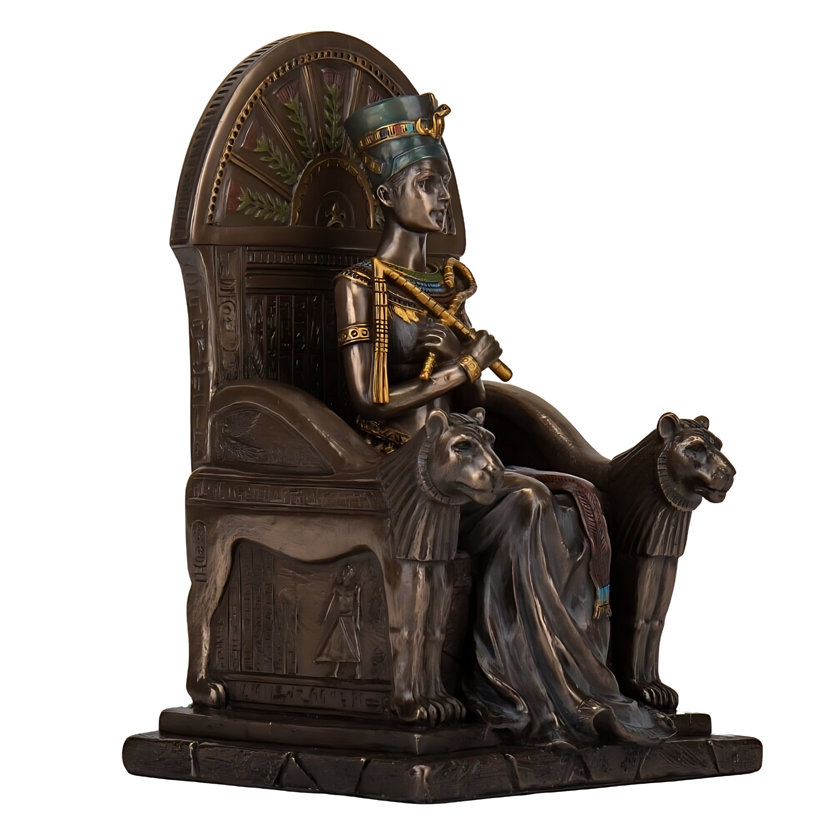 Nefertiti Statue: Cold Cast Bronze Egyptian Queen Figurine (7.87 Inches)