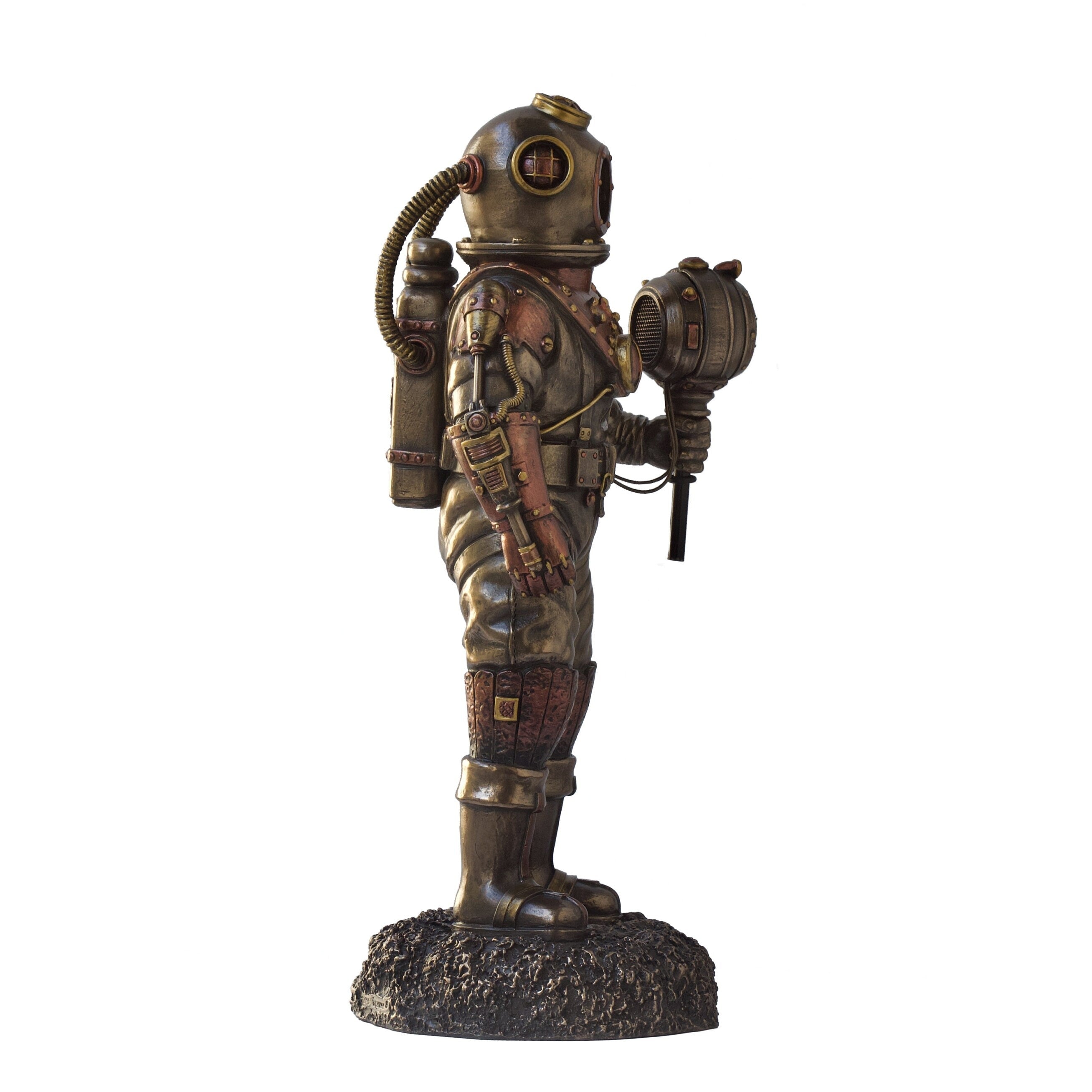 Steampunk Skeleton in Diver Suit with Led Light Statue