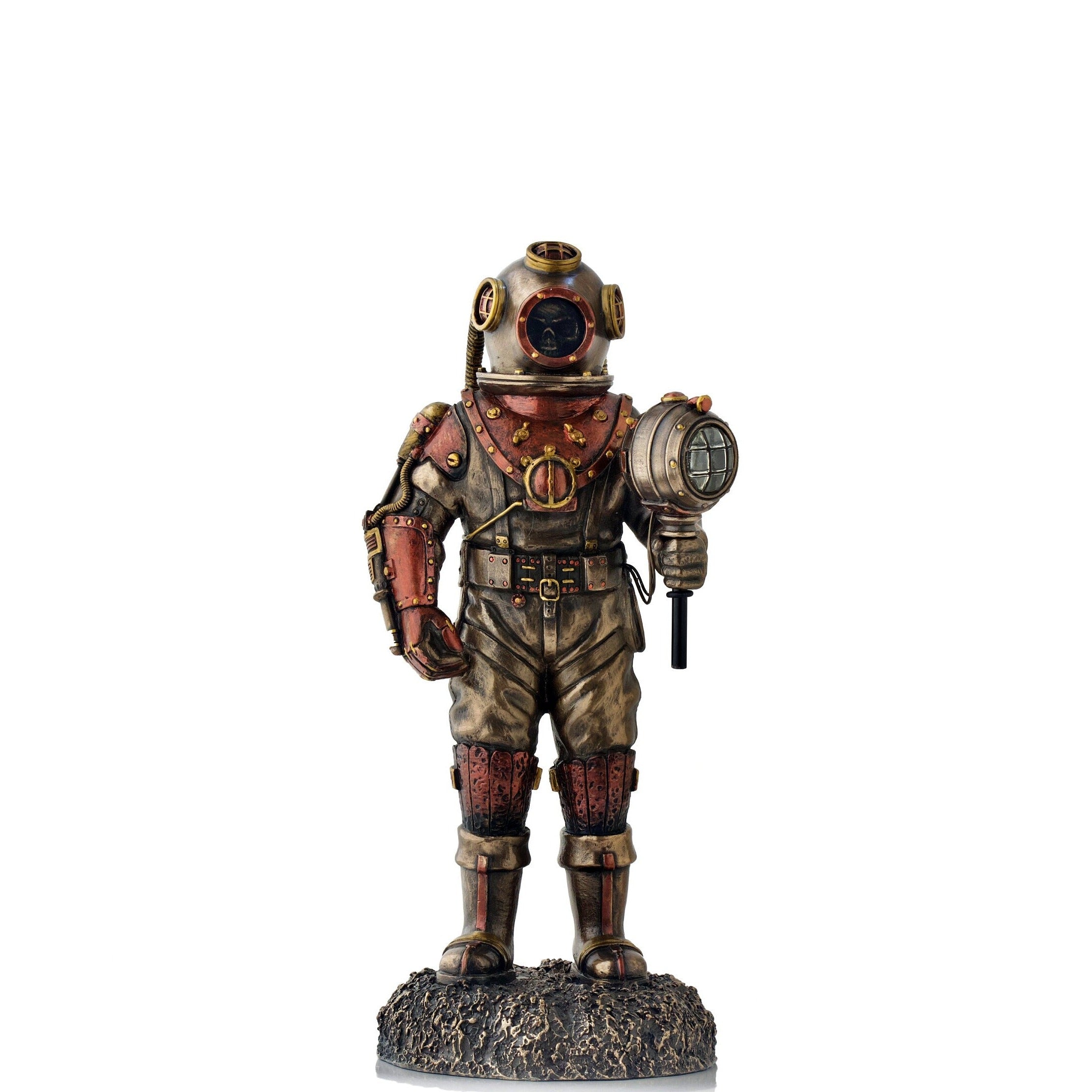 Steampunk Skeleton in Diver Suit with Led Light Statue