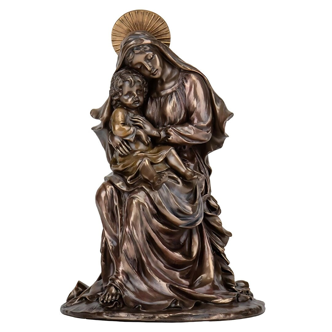 Virgin Mary and Jesus Statue - Mother and Child Figurine (9.44 Inches)