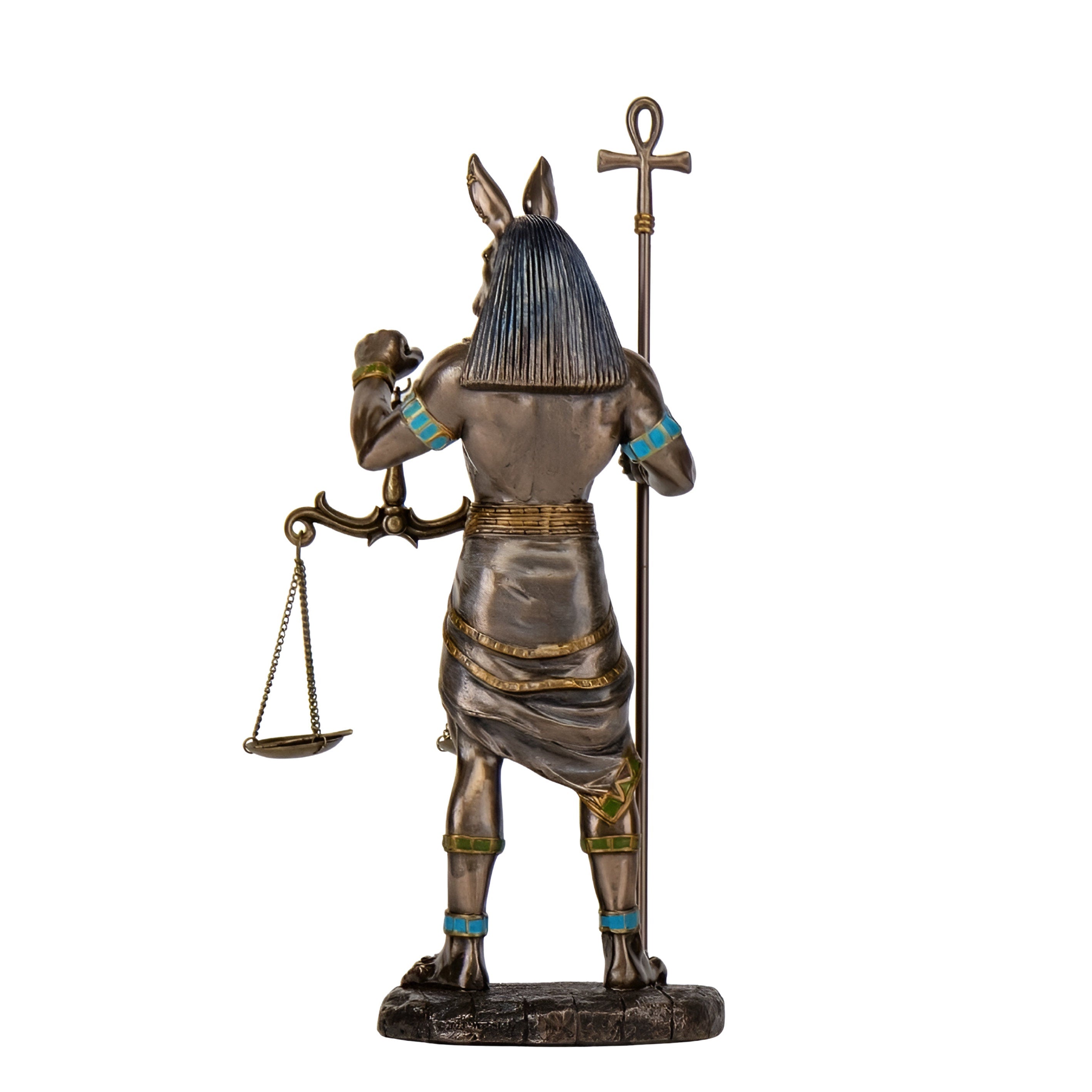 Anubis Figurine with Ankh Staff and Scales