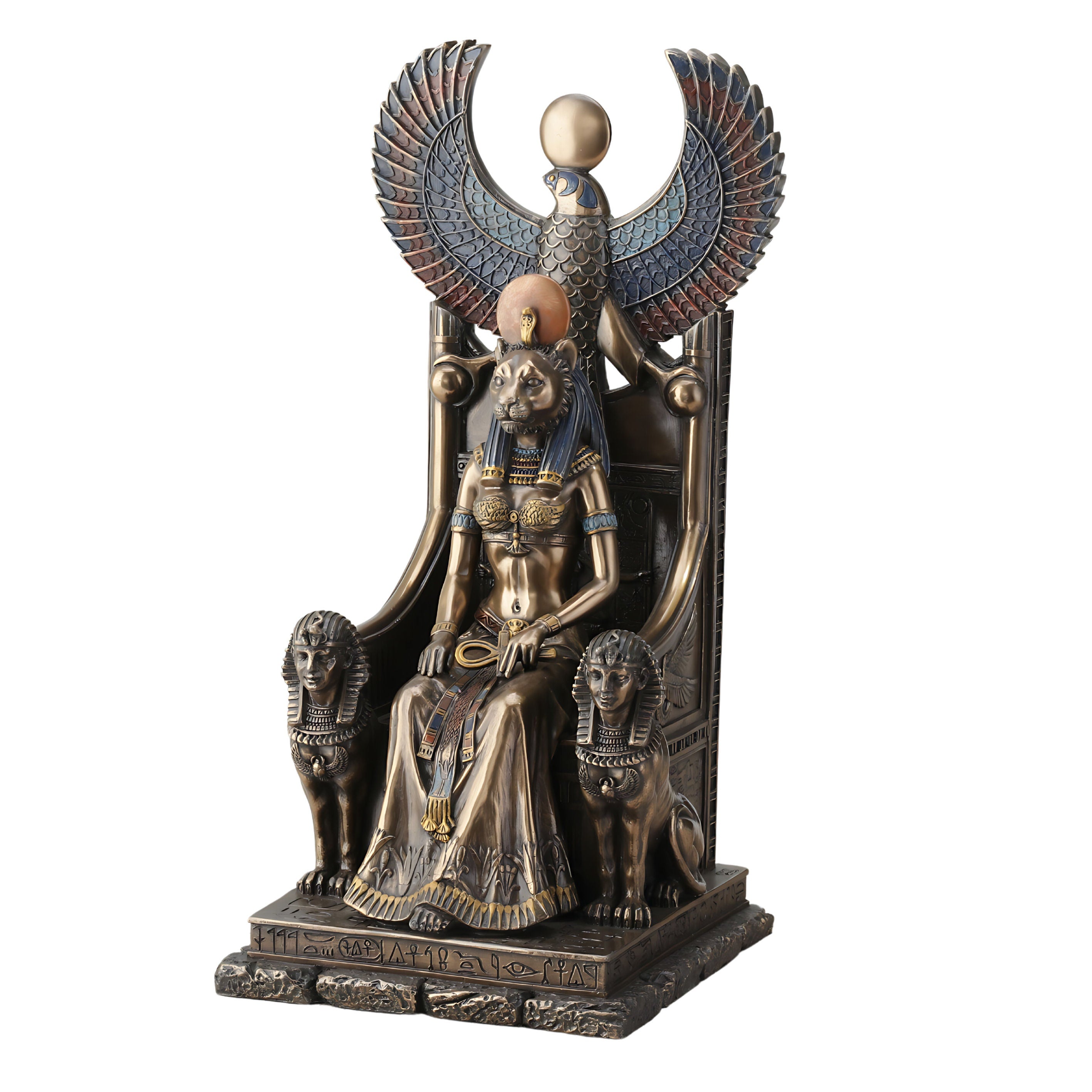 11 Inch Egyptian Goddess Sekhmet Sitting in Throne Statue
