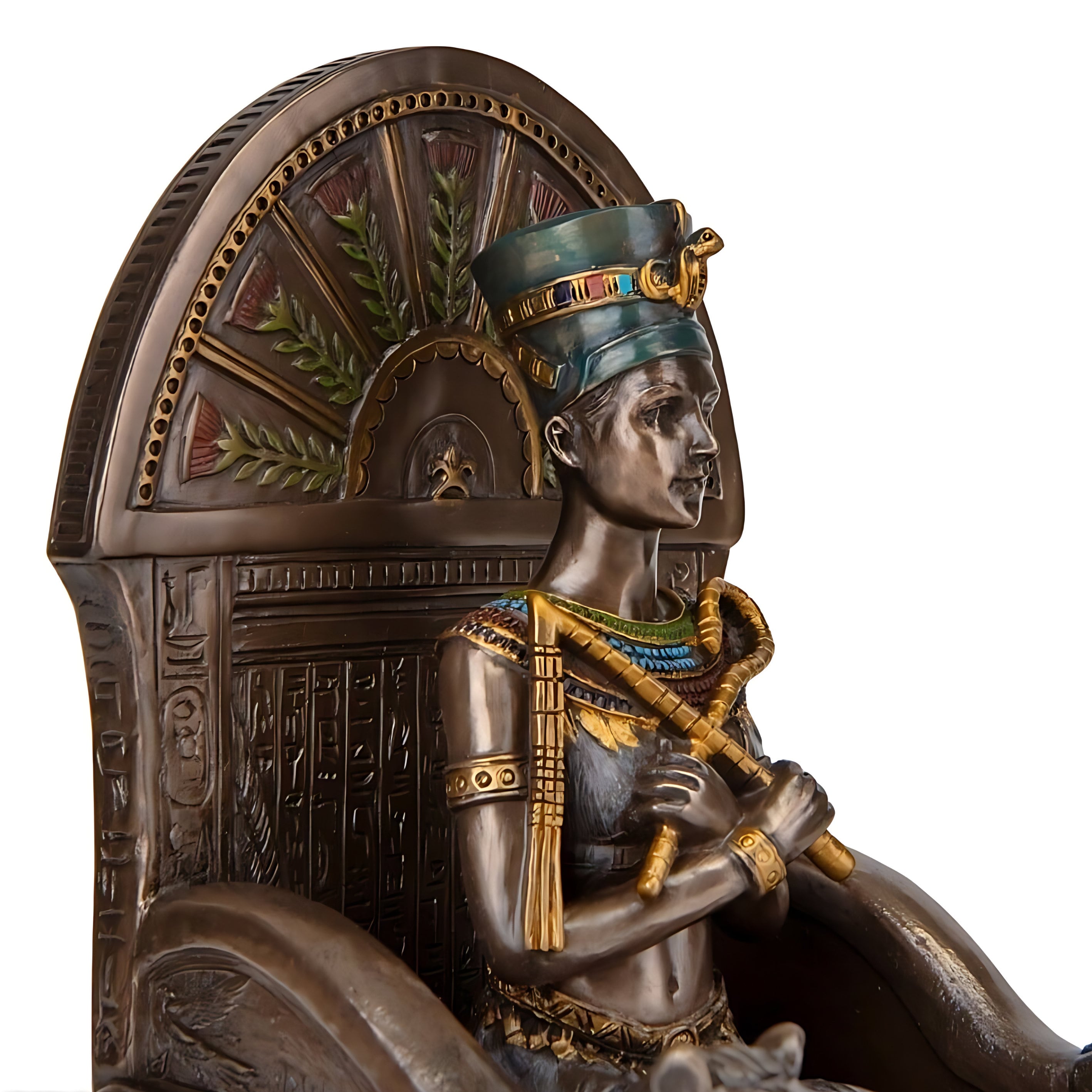 Nefertiti Statue: Cold Cast Bronze Egyptian Queen Figurine (7.87 Inches)
