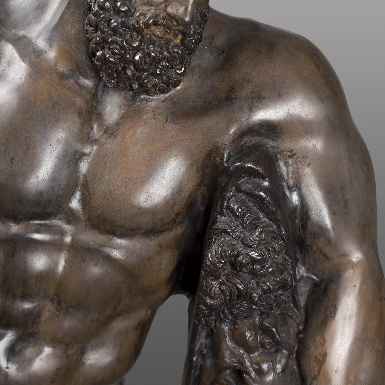 Bronze Farnese Hercules Sculpture: Museum Copy, Pompeii Roman Statue (31 Inches)