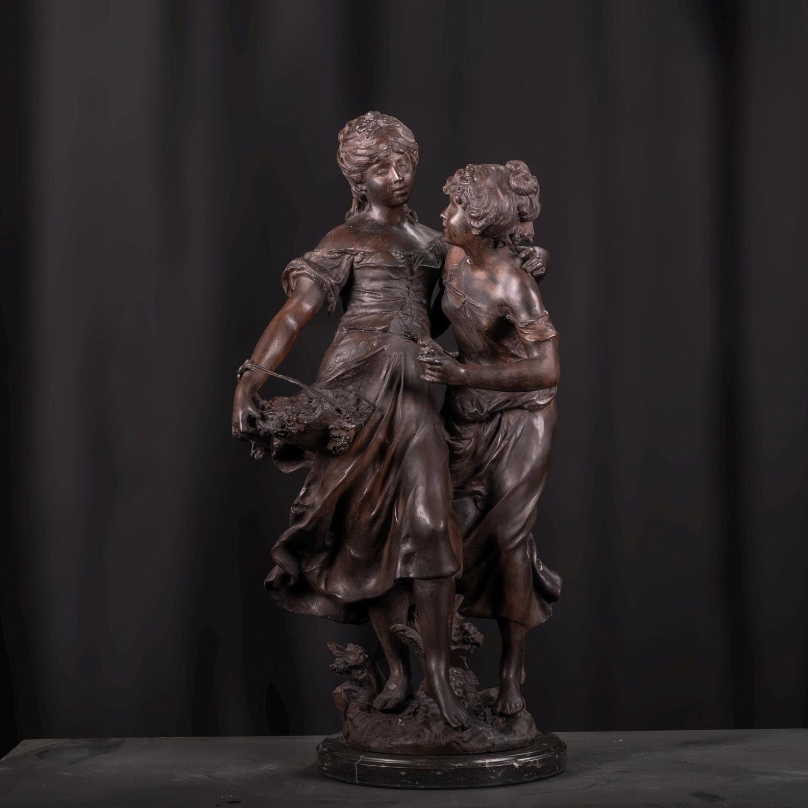 Bronze Friendship - L amitié Sculpture Auguste Monreau Museum Copy Statue
