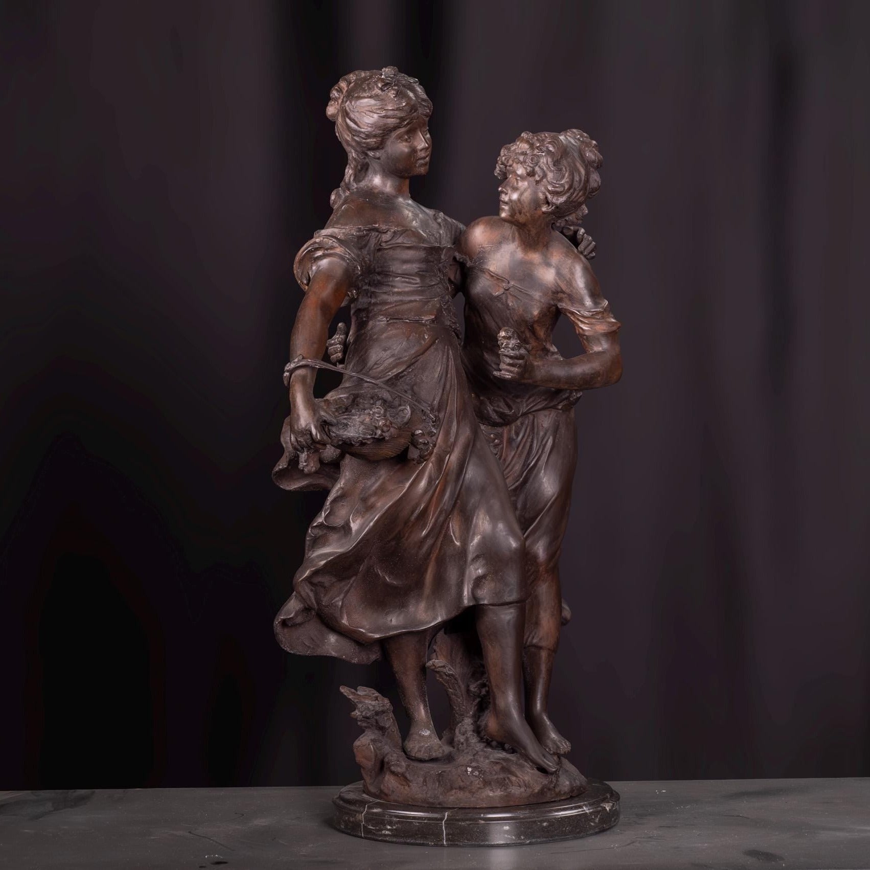 Bronze Friendship - L amitié Sculpture Auguste Monreau Museum Copy Statue