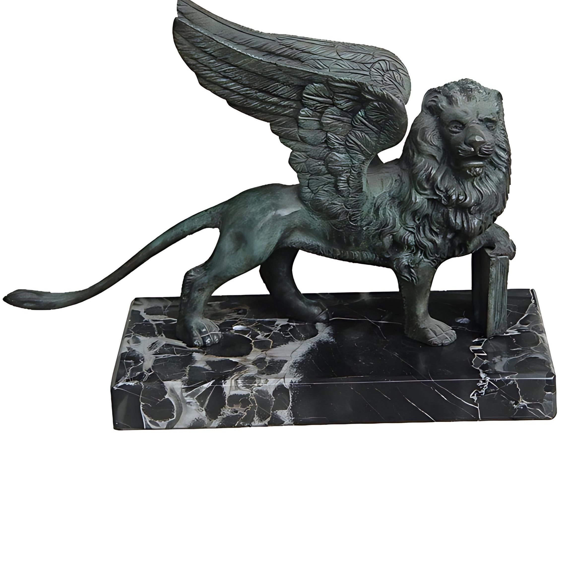 Bronze Winged Lion Sculpture: Saint Mark Lion Figurine