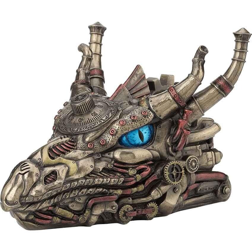 9.06 Inc Steampunk Decorative Dragon-Themed Figurine Trinket Box Jewelry Box