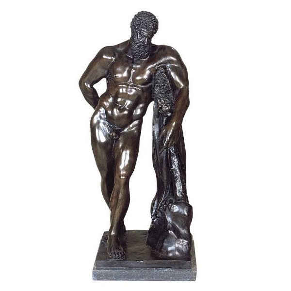 Bronze Farnese Hercules Sculpture: Museum Copy, Pompeii Roman Statue (31 Inches)