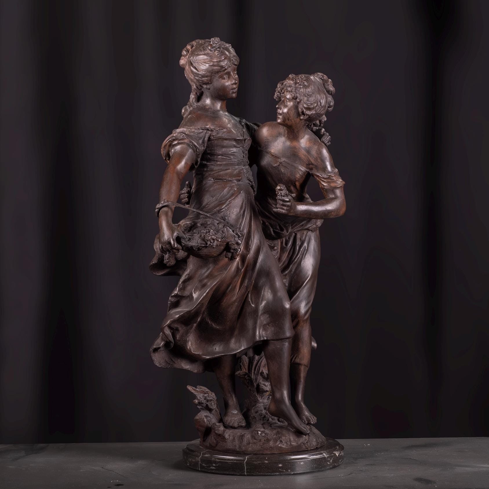 Bronze Friendship - L amitié Sculpture Auguste Monreau Museum Copy Statue