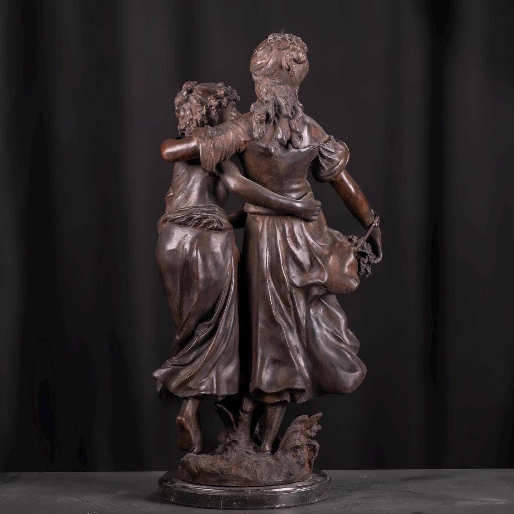 Bronze Friendship - L amitié Sculpture Auguste Monreau Museum Copy Statue