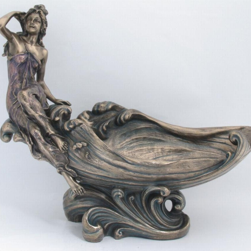 Art Nouveau Candy Centerpiece Bowl with Female Figure