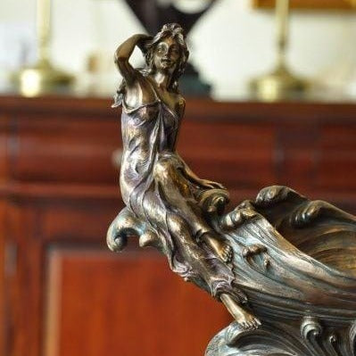 Art Nouveau Candy Centerpiece Bowl with Female Figure